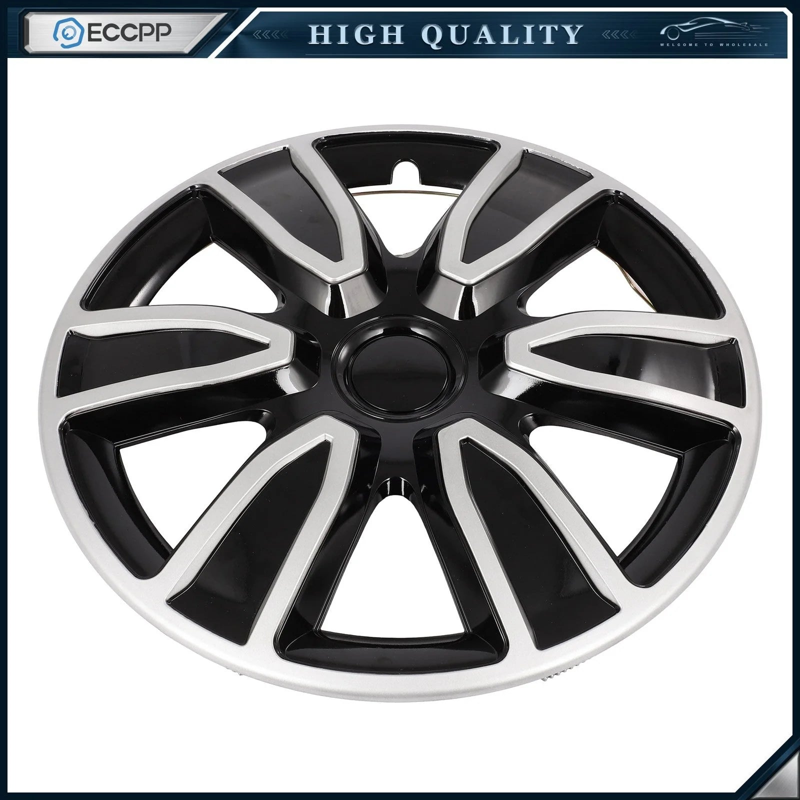 ECCPP 4 Pcs 15 inch Universal Hub Caps Wheel Cover Kit Snap On For R15 Tire Rim KOEEP [9]