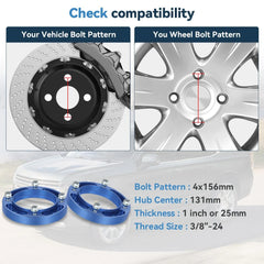 ECCPP 4 Pcs 1" 4x156 Wheel Spacers 3/8"x24 For Polaris Sportsman Ranger 400 500 KOEEP [2]