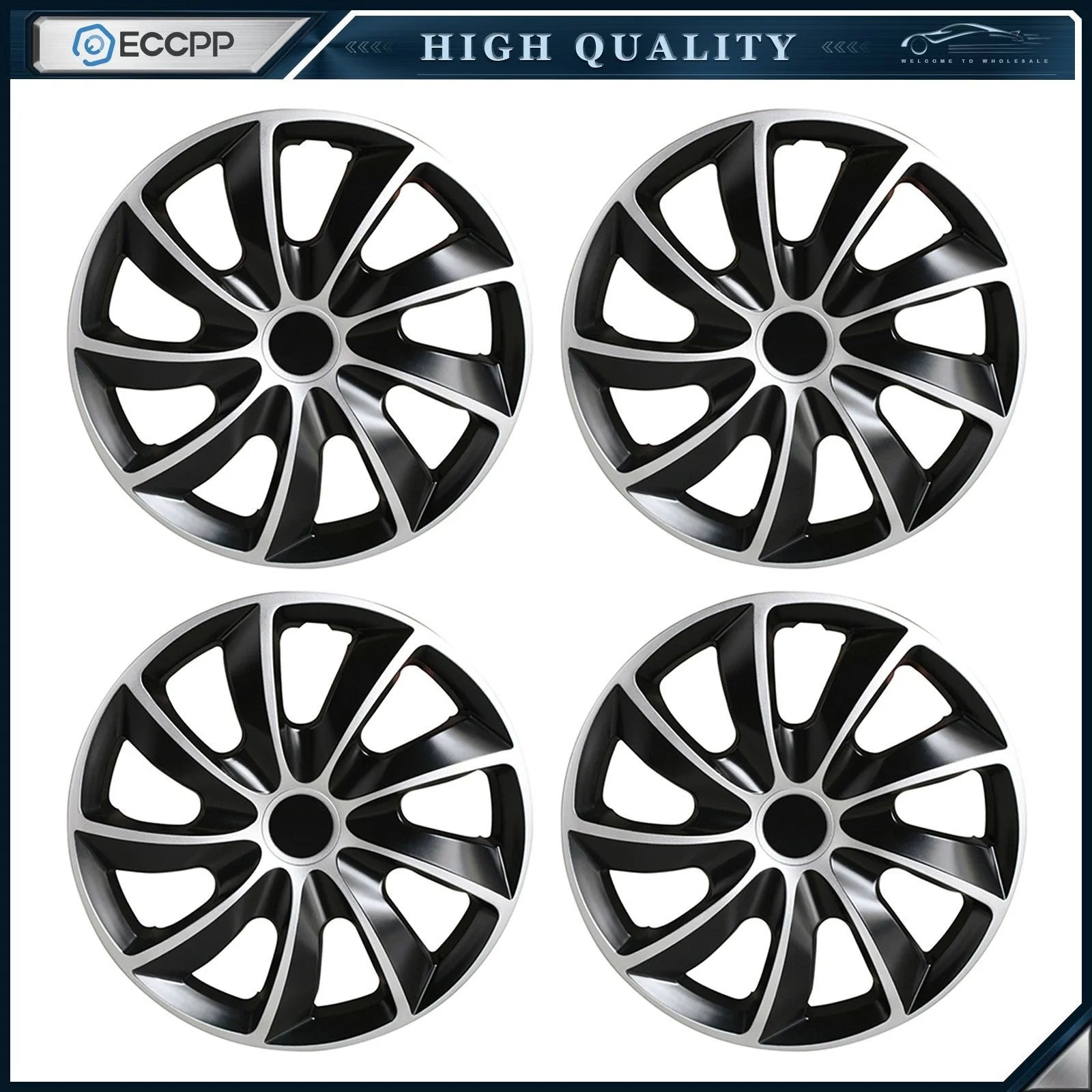 ECCPP 4 Pcs Wheel Hub Caps with Snap-On Retention Rings For 17 inch R17 Tires 6B93BC-57 [1]