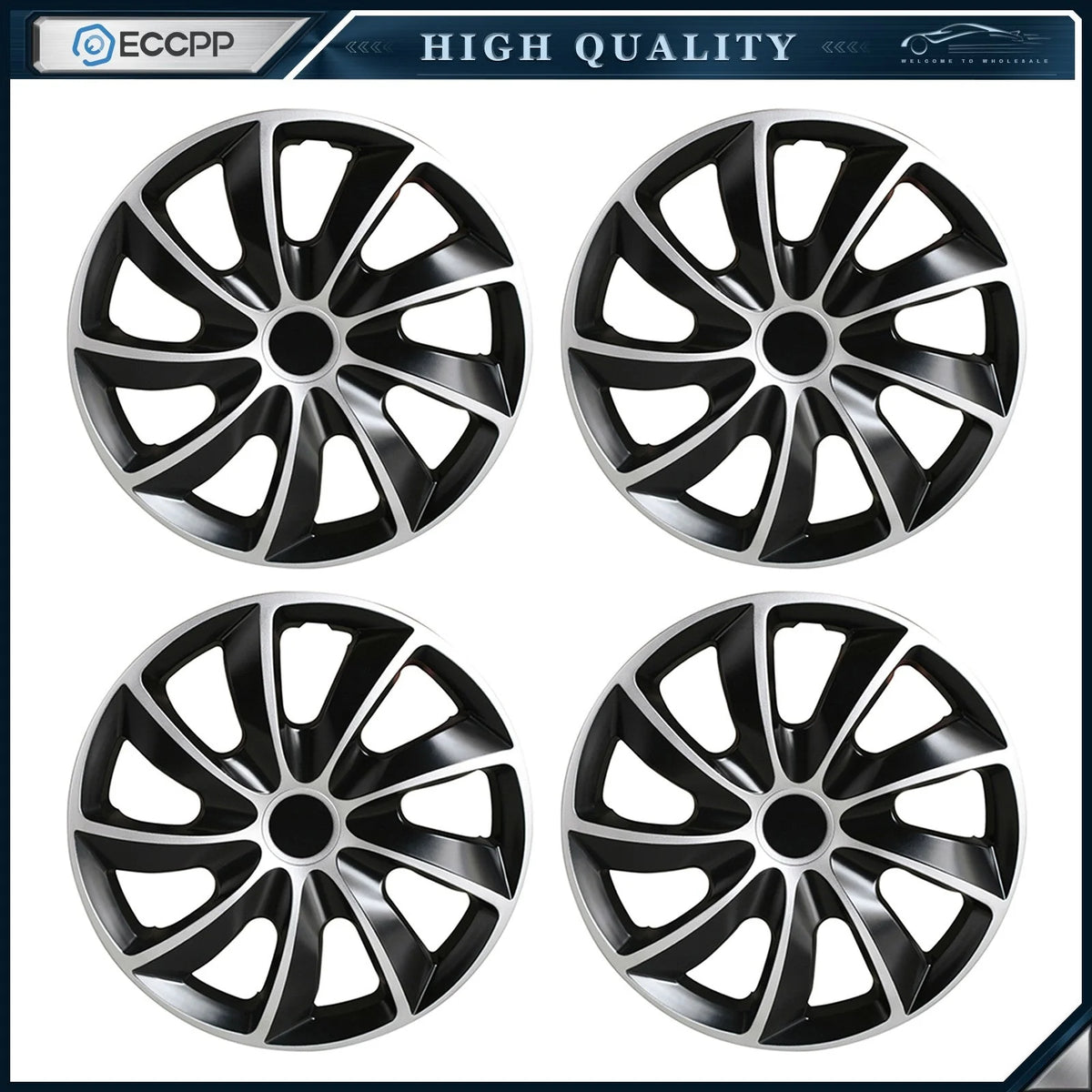 ECCPP 4 Pcs Wheel Hub Caps with Snap-On Retention Rings For 17 inch R17 Tires 6B93BC-57 [1]