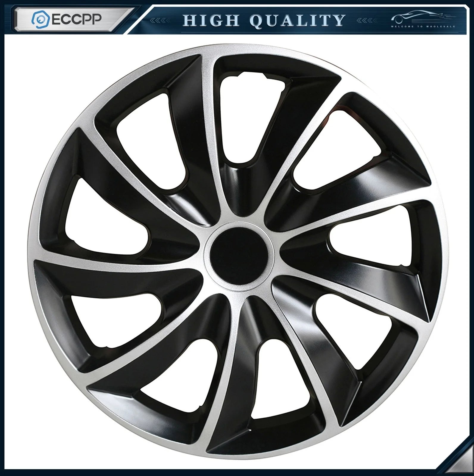 ECCPP 4 Pcs Wheel Hub Caps with Snap-On Retention Rings For 17 inch R17 Tires 6B93BC-57 [4]