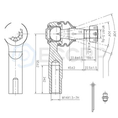 ECCPP 4pcs Front Steering Inner & Outer Tie Rod End Kit Fits 1997-2000 2001 Q45 KOEEP [2]