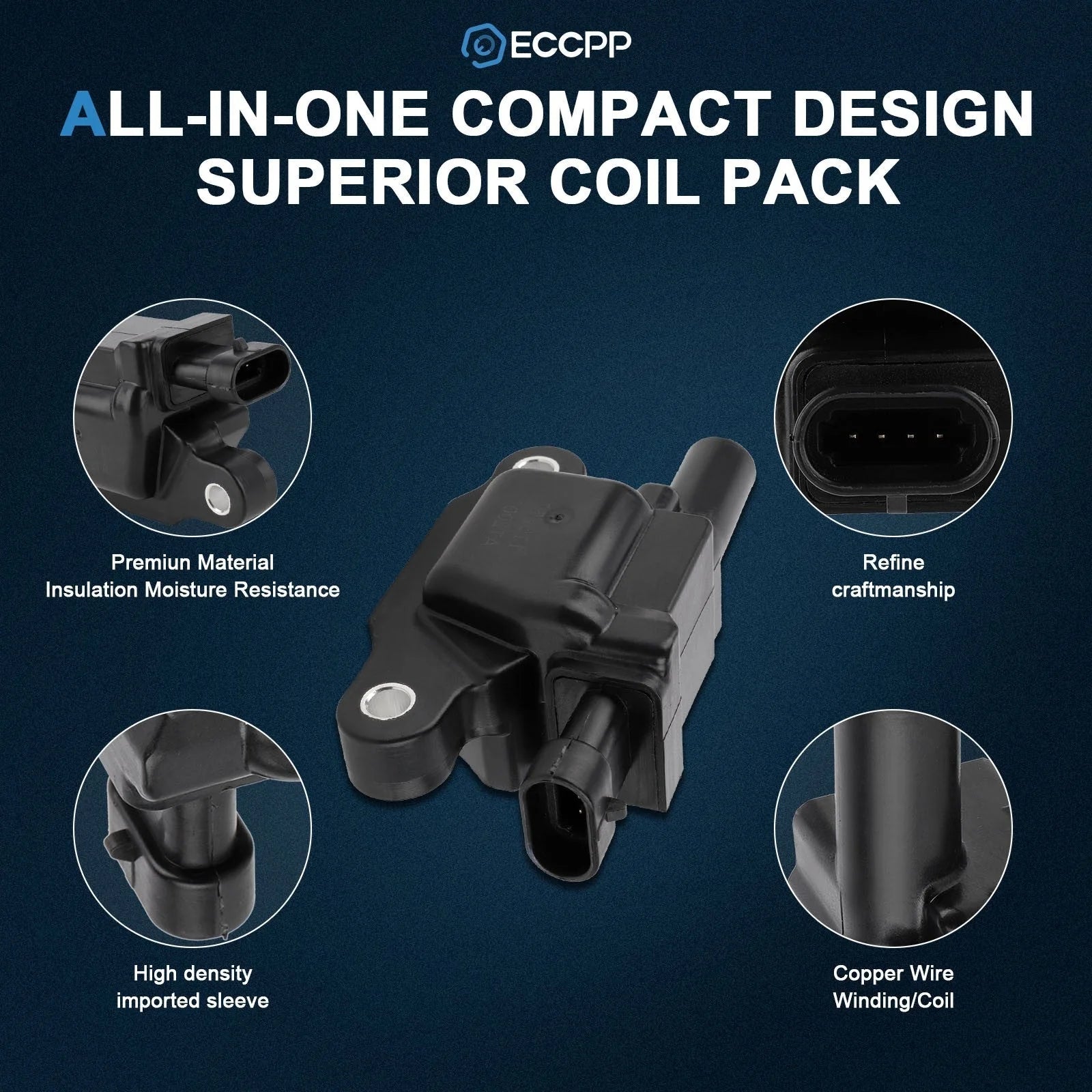 ECCPP 6 Square Ignition Coils For 2014-2019 Chevrolet Silverado 1500 4.3L V6 6B93BC-57 [2]