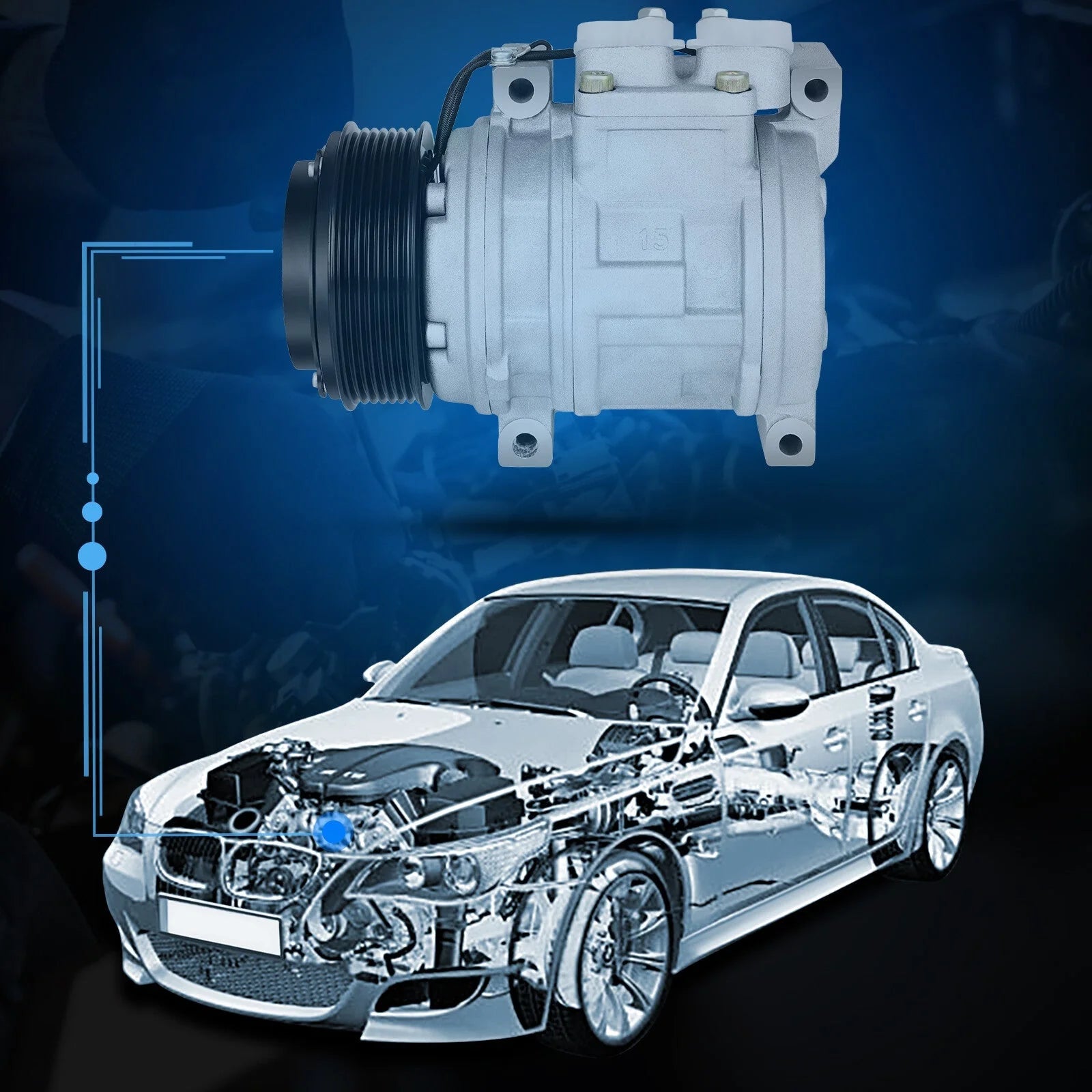 ECCPP AC A/C Compressor For 2002-2004 2005 2006 Honda CR-V 2.4L 6B93BC-57 [4]