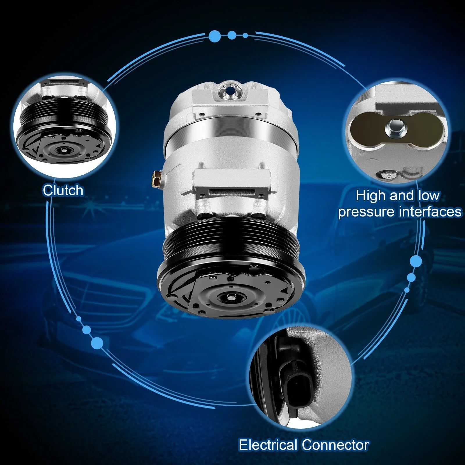 ECCPP A/C Compressor For 2004-2008 Chevrolet Aveo 06-08 Aveo5 Pontiac Wave 1.6L 6B93BC-57 [3]
