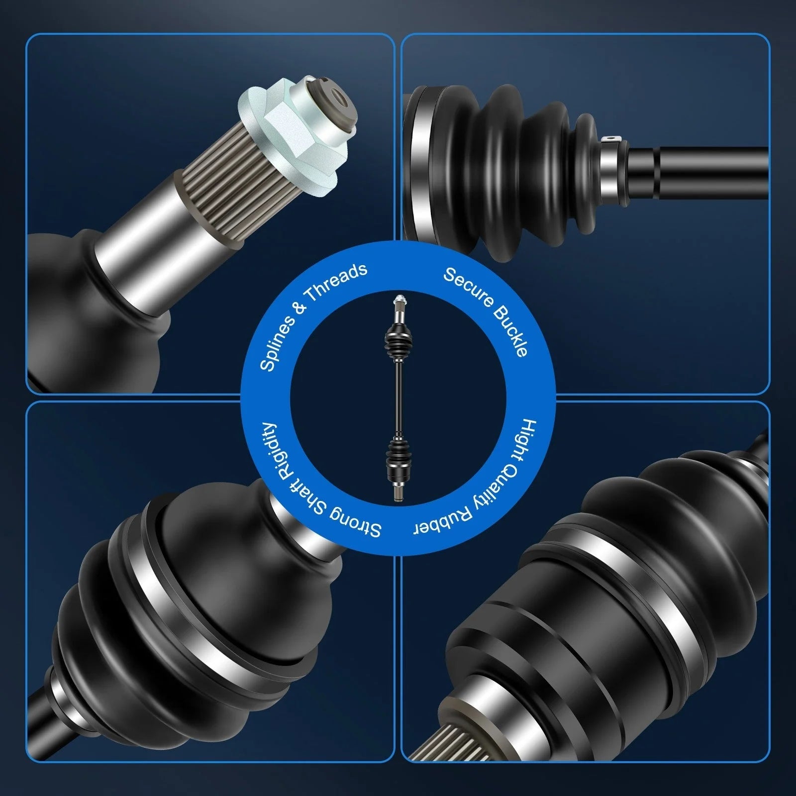ECCPP CV Axle Set Fits Yamaha Grizzly 700 2014-2019 Rear Left & Right 6B93BC-57 [3]