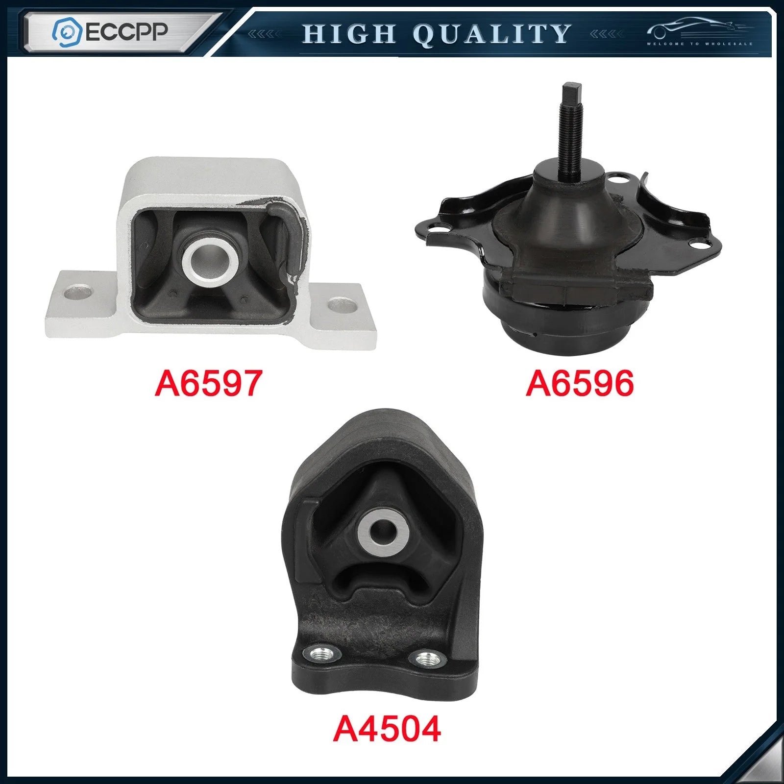 ECCPP Engine Motor Mount Kit FOR 2003-2011 Honda Element 2.4L for AT 3PCS 6B93BC-57 [1]