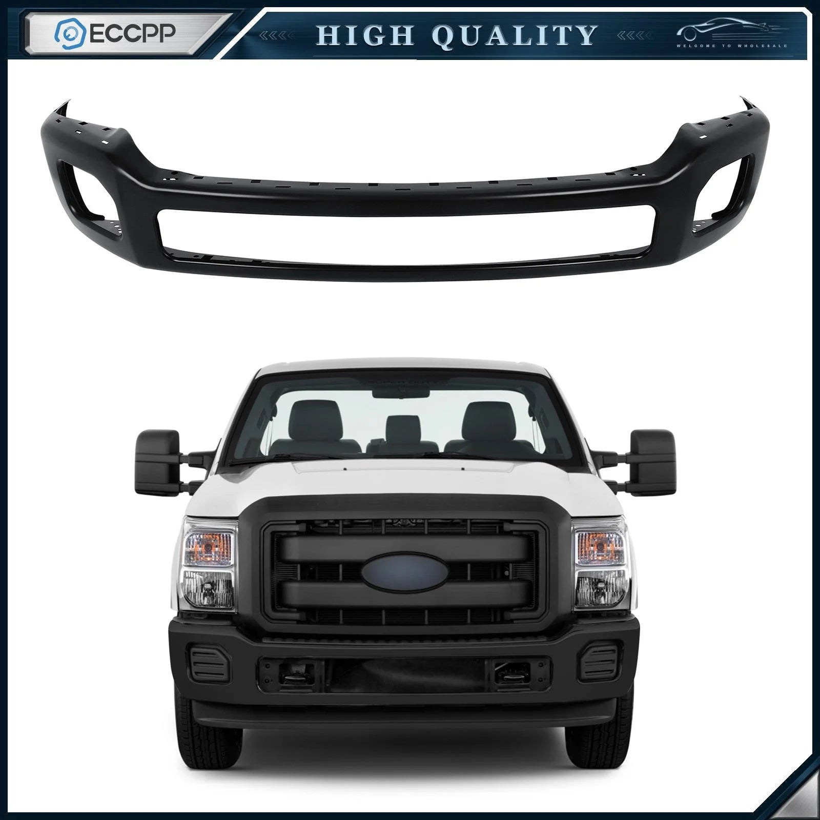 ECCPP For 2011-2016 Ford F-250 F-350 Super Duty primed Front Bumper Face Bar 6B93BC-57 [1]