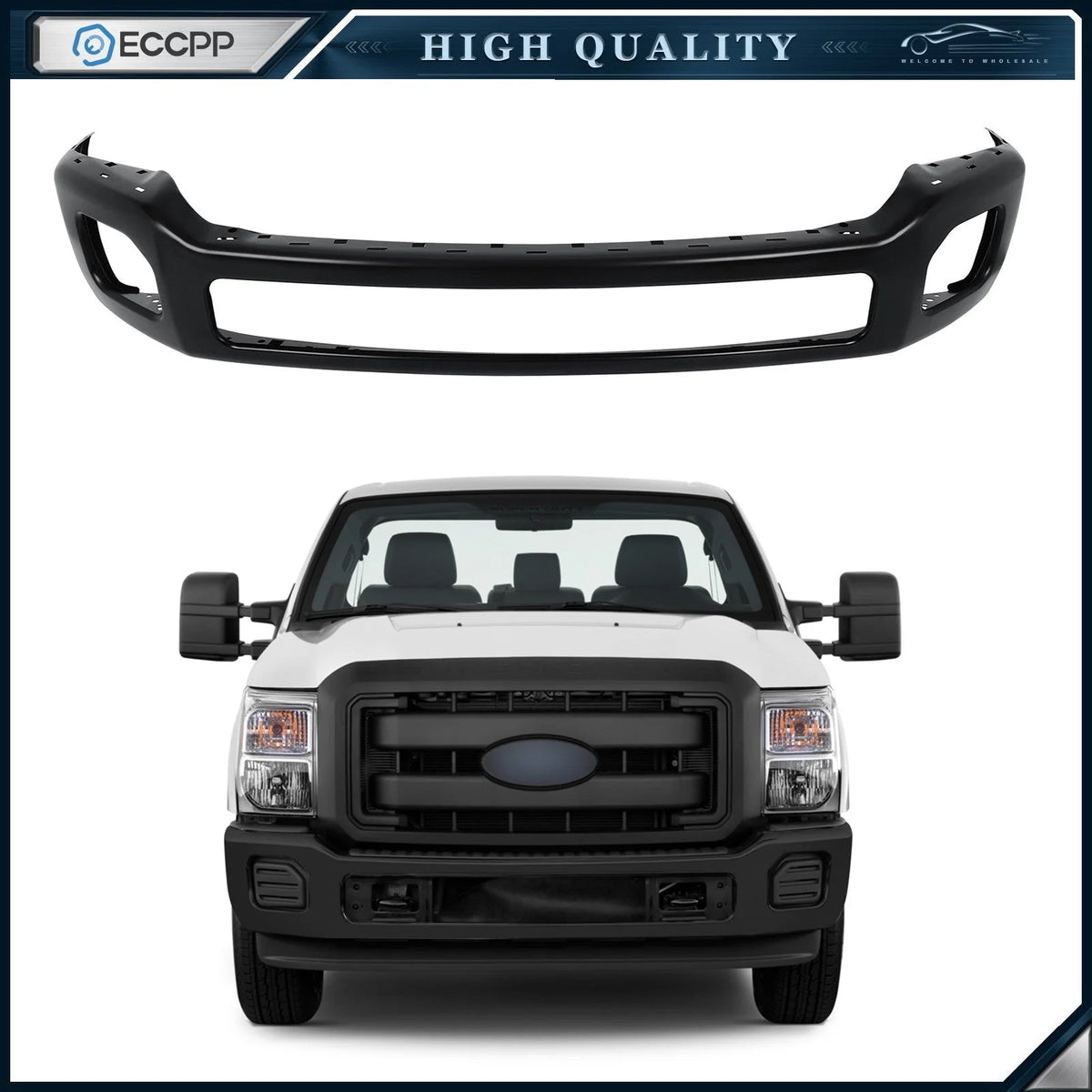 ECCPP For 2011-2016 Ford F-250 F-350 Super Duty primed Front Bumper Face Bar 6B93BC-57 [1]