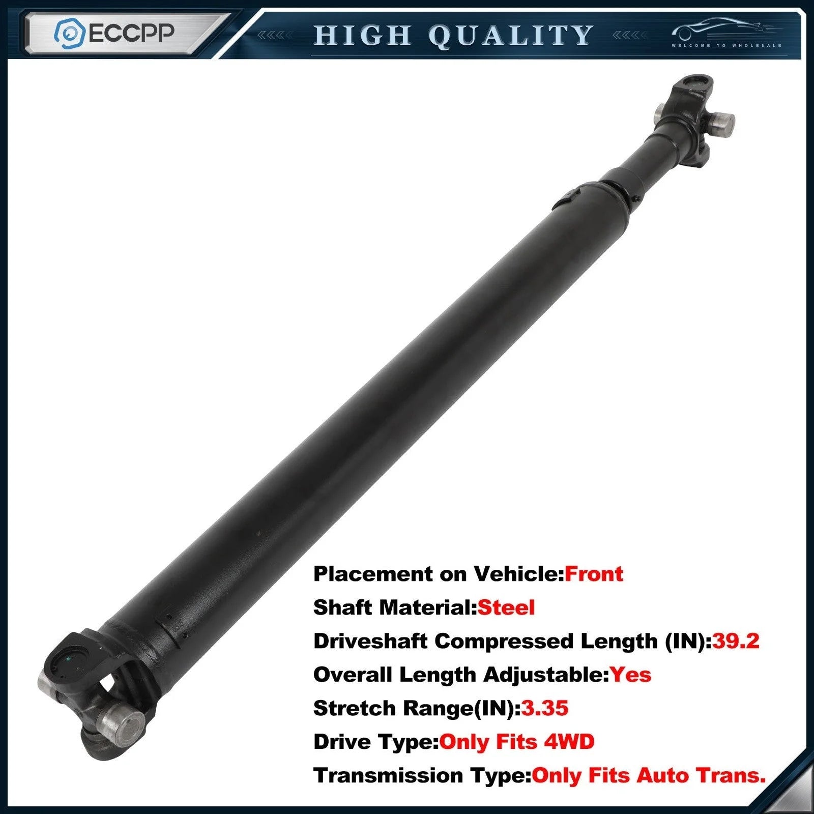 ECCPP Front Driveshaft For Ford Bronco 1990-1996 F-150 1990-1996 938-066 4WD 6B93BC-57 [1]