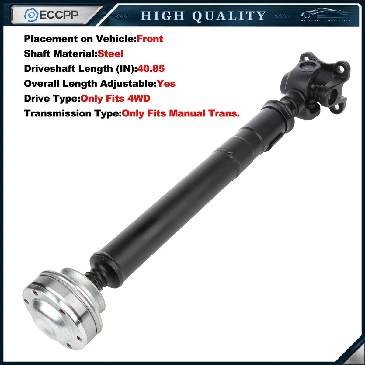 ECCPP Front Prop Drive Shaft Driveshaft 24" For 2001-04 Dodge Dakota 4X4 65-9514 ECCPP [1]