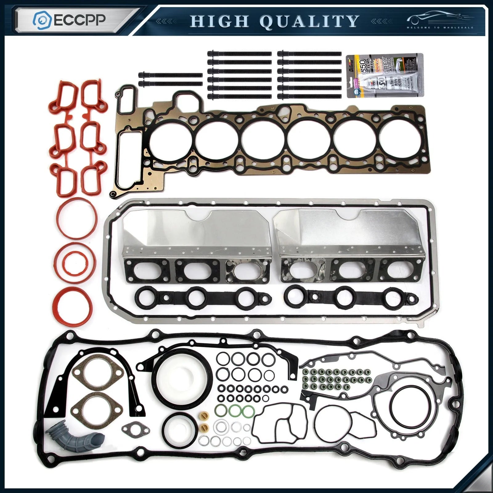 ECCPP Full Gasket Set Head Bolts For 01-06 BMW 325i 530i X3 X5 Z4 2.5 3.0L DOHC KOEEP [1]
