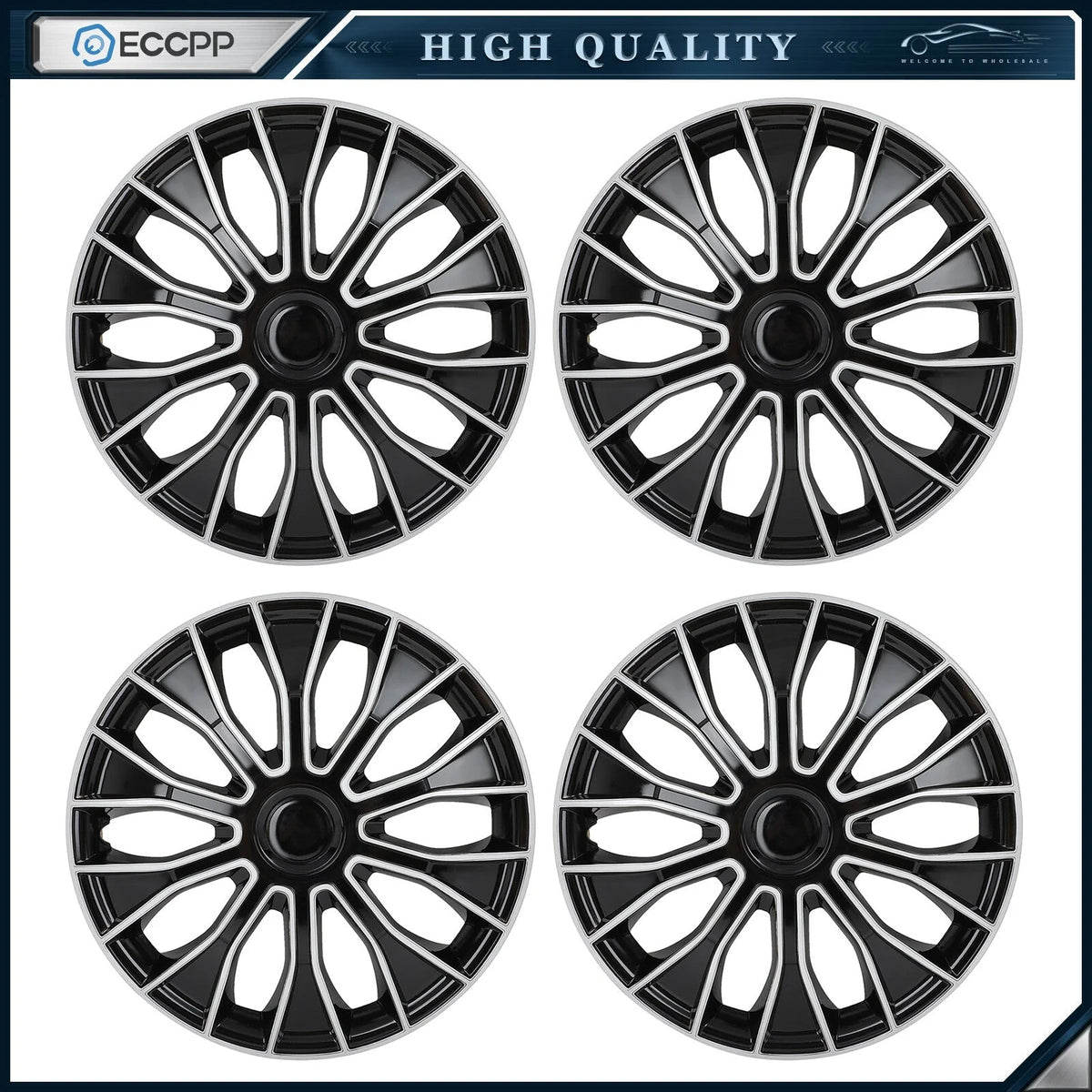 ECCPP Full Set Wheel Covers Fits R15 Tire & Steel Rim Snap On Full Hub Caps 15" KOEEP [1]