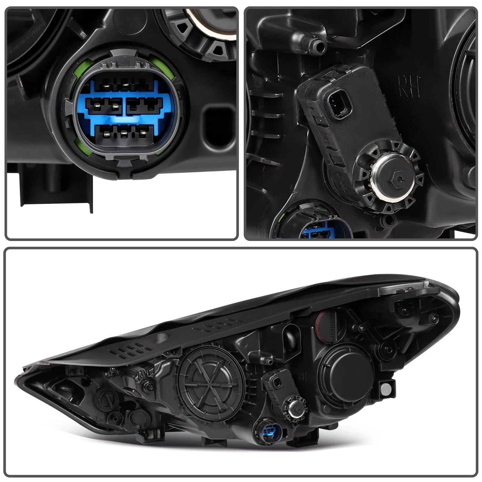 ECCPP Headlight Assembly For Hyundai Tucson 2016-2018 Passenger Right Side Black 6B93BC-57 [6]