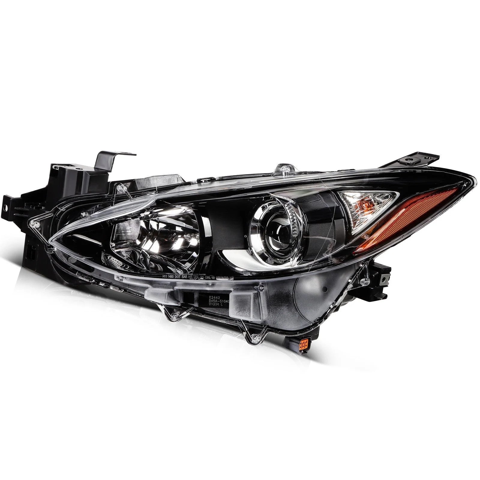 ECCPP Headlight Assembly For Mazda 3 2.0L 2.5L 2014-2016 Driver Left Side Black 6B93BC-57 [7]