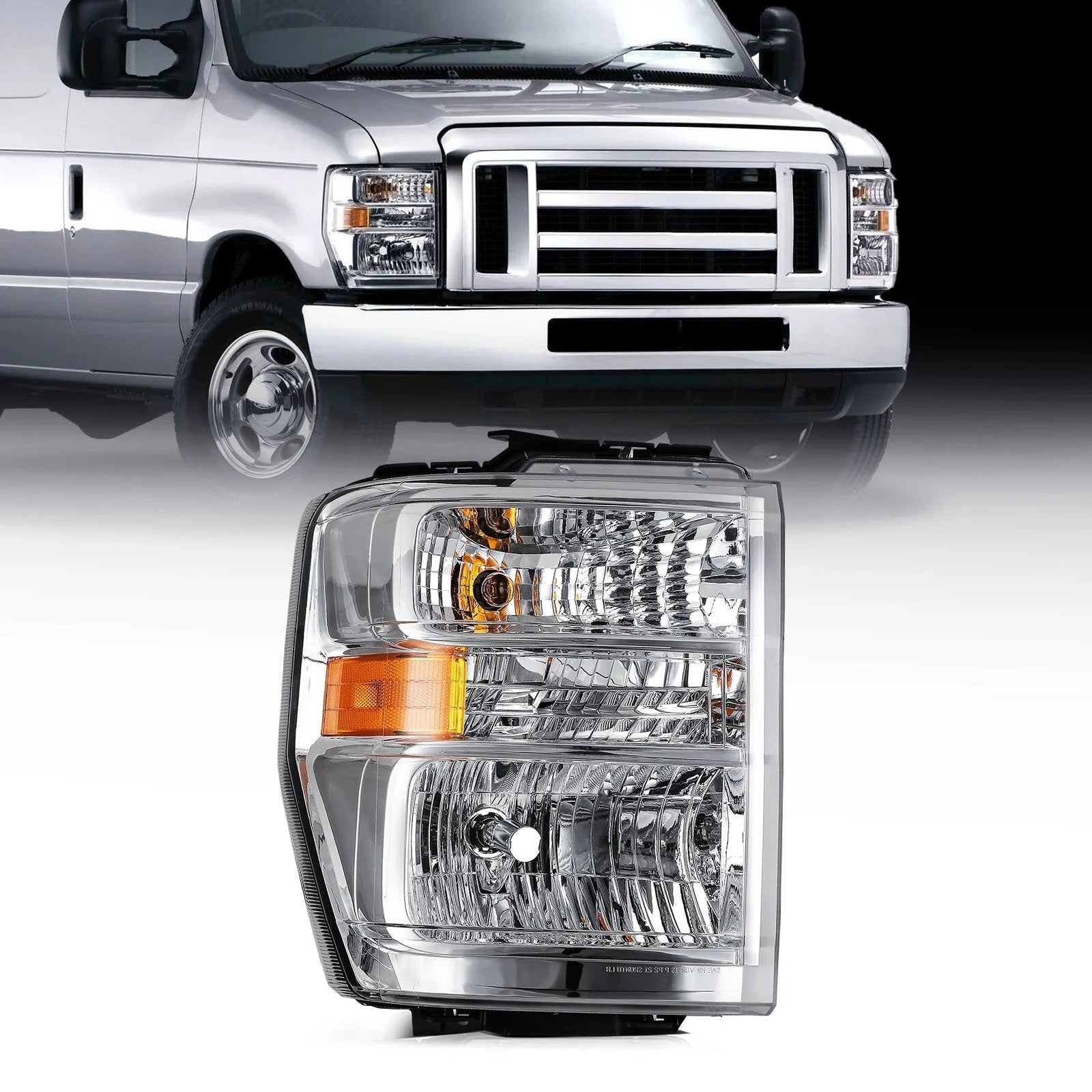 ECCPP Headlight For For Ford E-150 E-250 E-350 E-450 2008-2014 Right Side Chrome 6B93BC-57 [1]