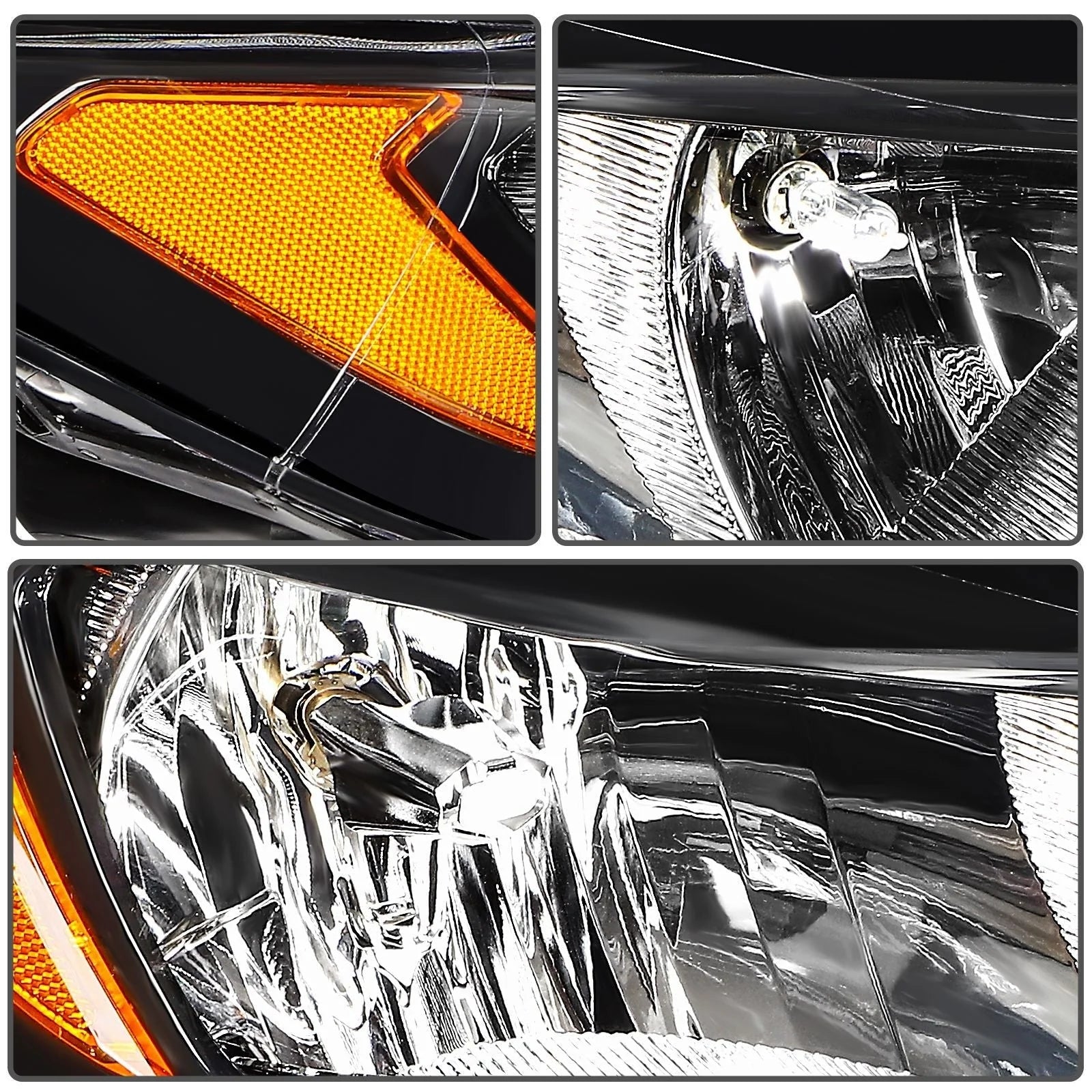 ECCPP Headlight For Ford Escape 1.5L 2.0L 2.5L 2018-2019 Right Side Black Amber KOEEP [11]