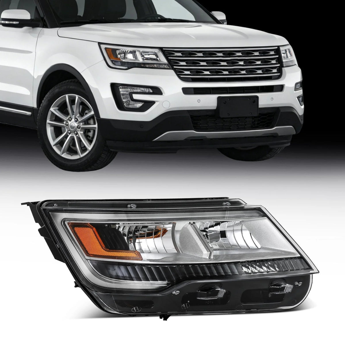 ECCPP Headlight For Ford Explorer 2.3L 3.5L 2016-2018 Passenger Right Side Black KOEEP [1]