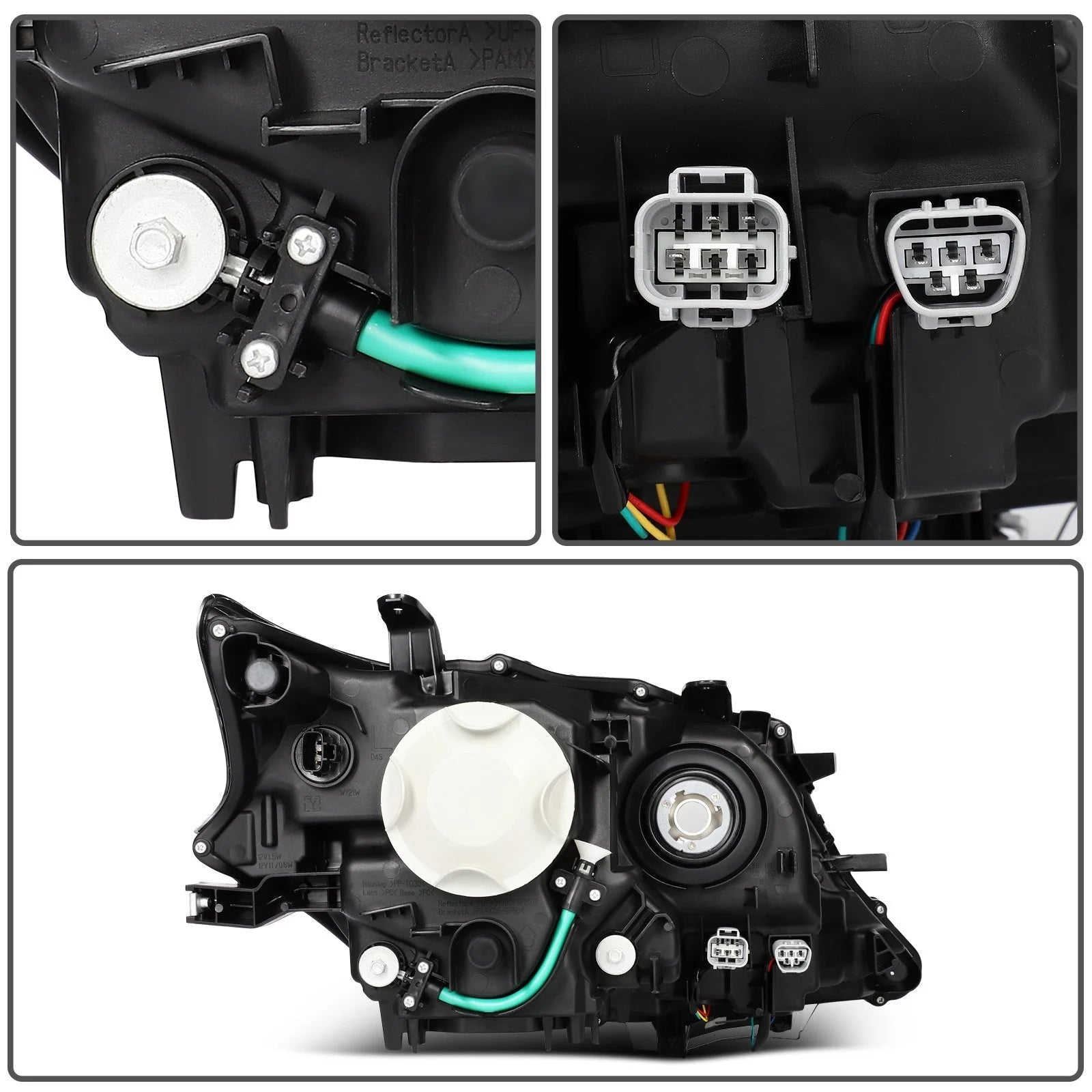 ECCPP Headlight For Lexus RX350 RX450h 3.5L 2013-2015 Driver Left Side Black 6B93BC-57 [8]