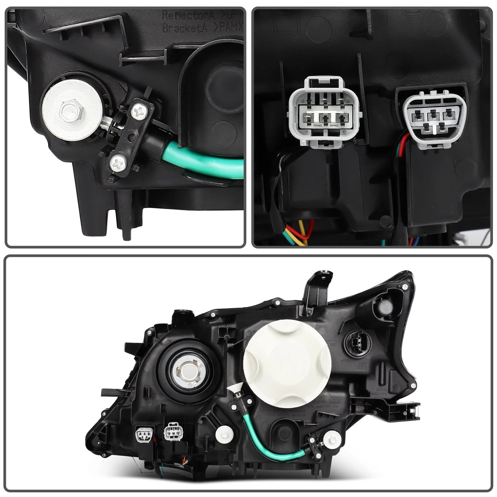 ECCPP Headlight For Lexus RX350 RX450h 3.5L 2013-2015 Passenger Right Side Black 6B93BC-57 [8]