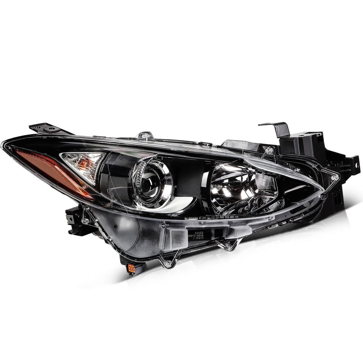 ECCPP Headlight For Mazda 3 2.0L 2.5L 2014-2016 Passenger Right Side Black Amber 6B93BC-57 [1]