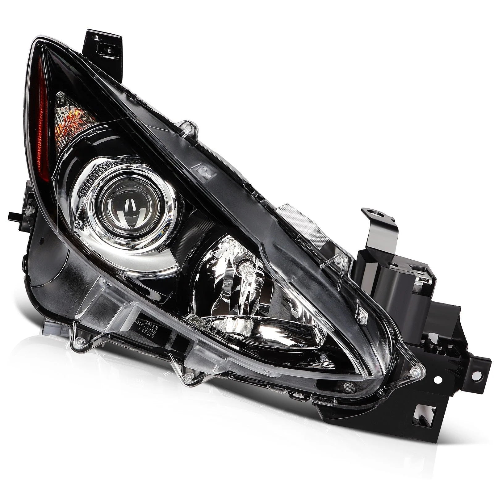 ECCPP Headlight For Mazda 3 2.0L 2.5L 2014-2016 Passenger Right Side Black Amber 6B93BC-57 [3]