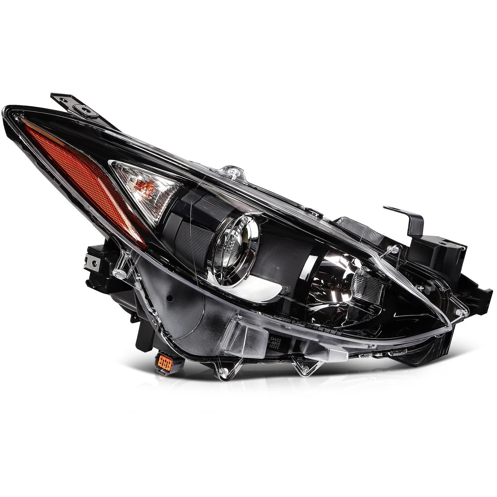 ECCPP Headlight For Mazda 3 2.0L 2.5L 2014-2016 Passenger Right Side Black Amber 6B93BC-57 [7]
