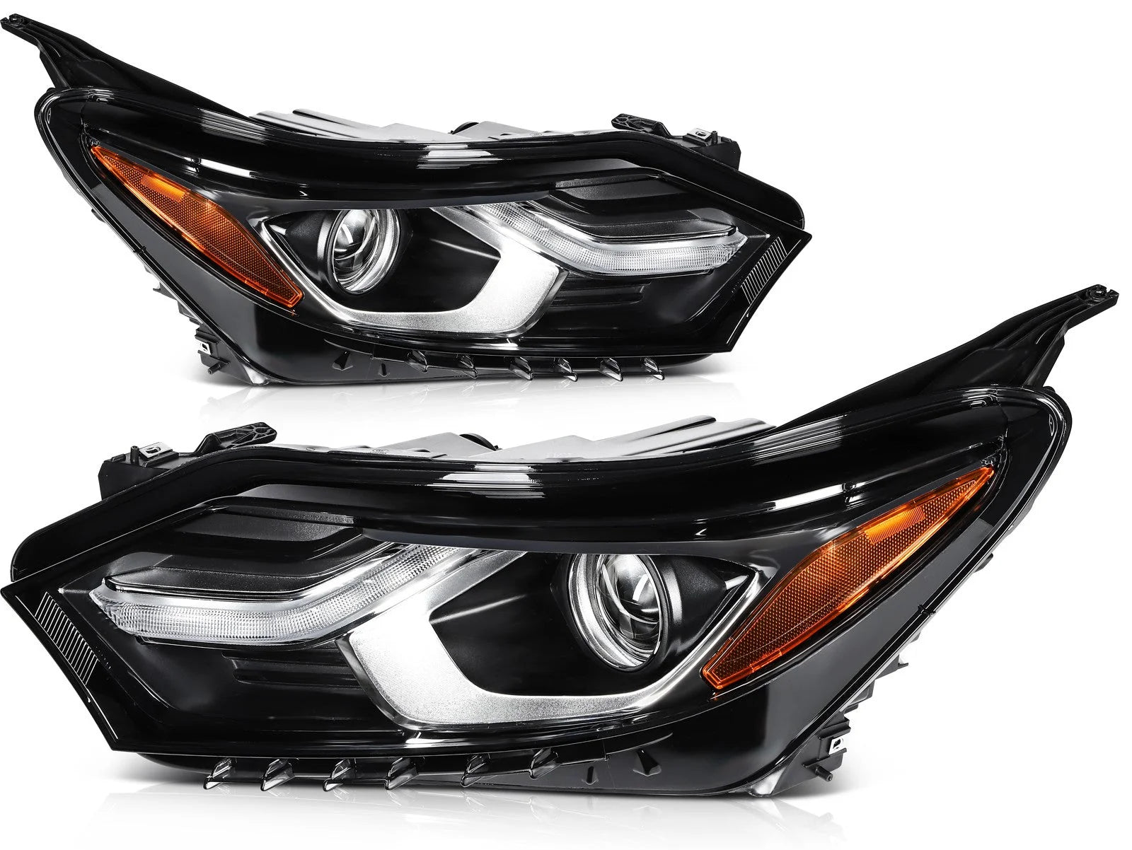 ECCPP Headlights Assembly For Chevrolet Equinox 2018-2020 Pair Kit Black Amber KOEEP [2]