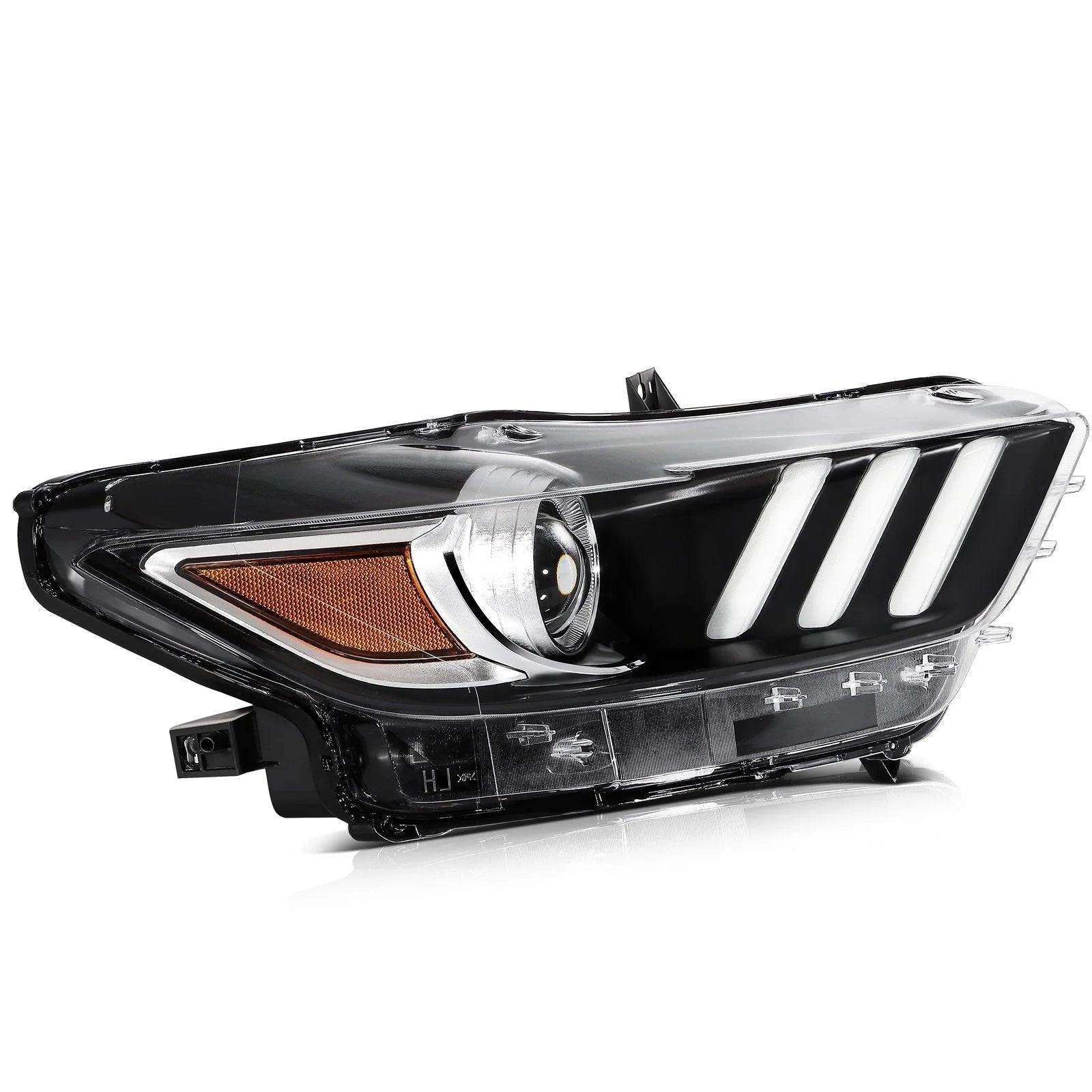 ECCPP Headlights Assembly For Ford Mustang 2015-2017 Pair Kit Black Amber ECCPP [10]