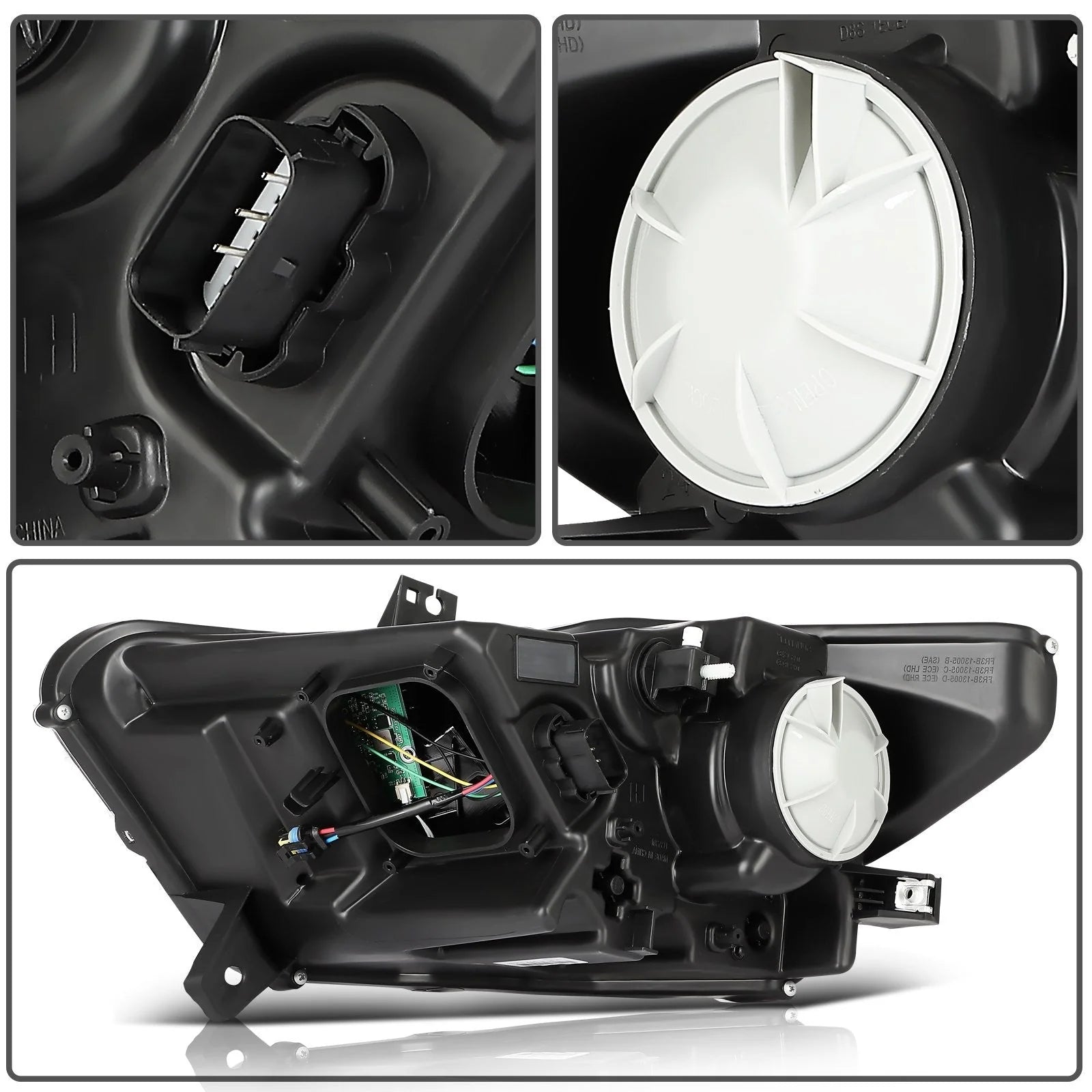 ECCPP Headlights Assembly For Ford Mustang 2015-2017 Pair Kit Black Amber ECCPP [6]