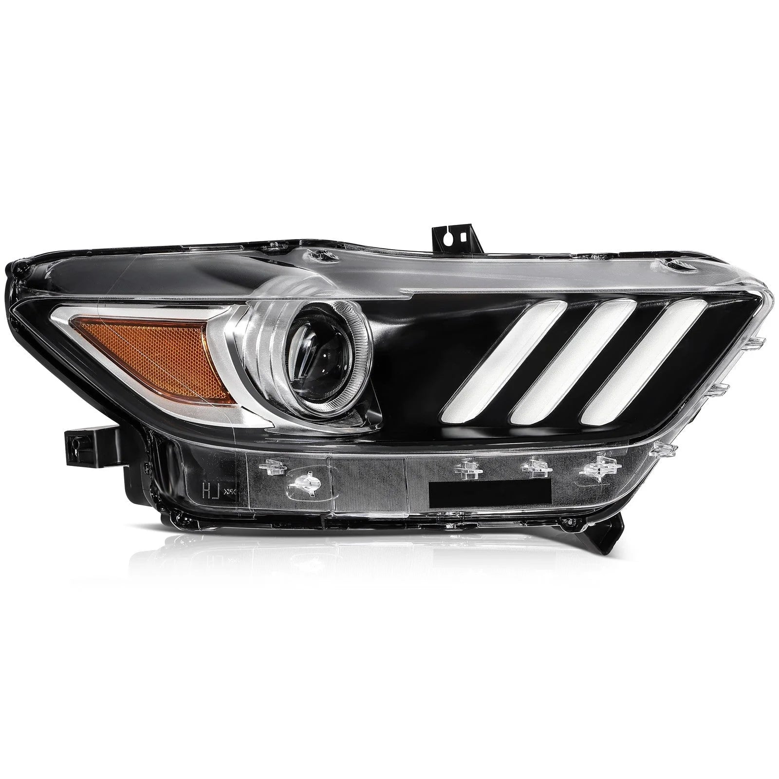 ECCPP Headlights Assembly For Ford Mustang 2015-2017 Pair Kit Black Amber ECCPP [7]