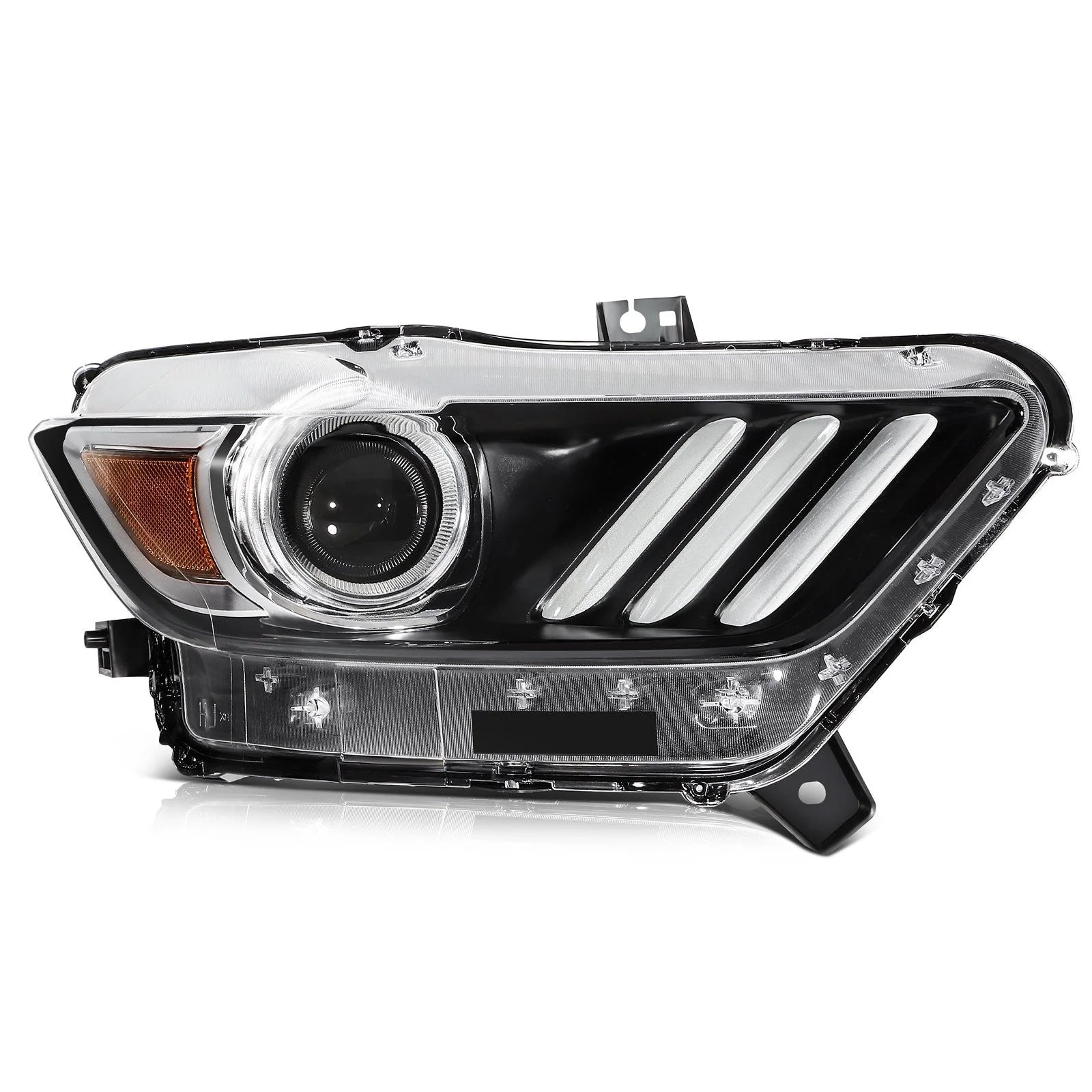 ECCPP Headlights Assembly For Ford Mustang 2015-2017 Pair Kit Black Amber ECCPP [8]