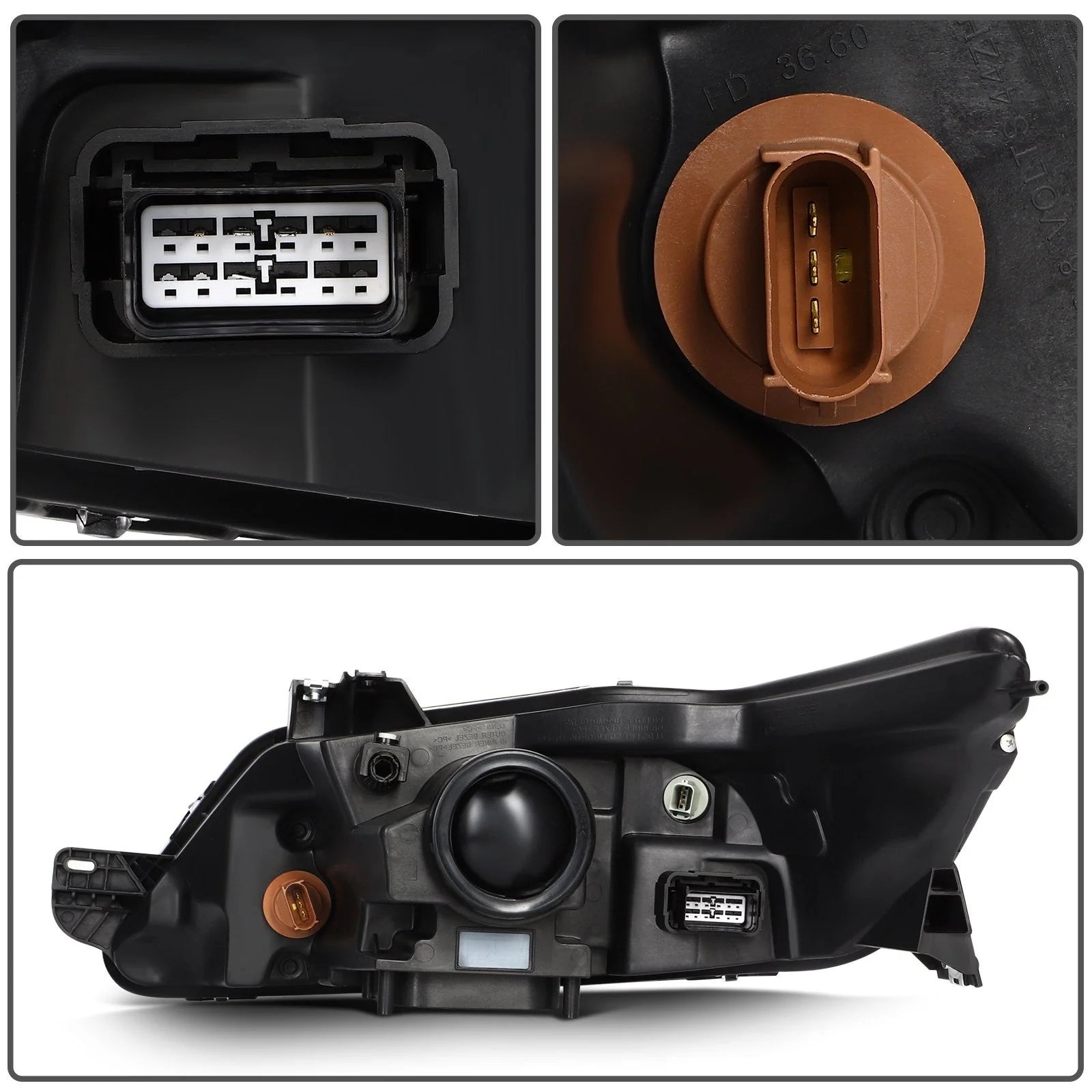ECCPP Headlights Assembly For Ford Taurus 3.5L 2010-2012 Pair Kit Black Amber 6B93BC-57 [10]