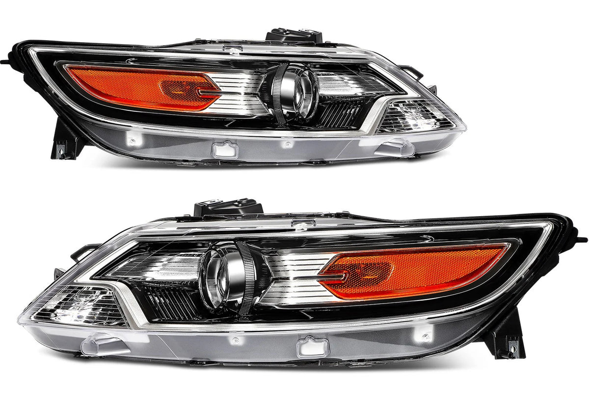 ECCPP Headlights Assembly For Ford Taurus 3.5L 2010-2012 Pair Kit Black Amber 6B93BC-57 [1]