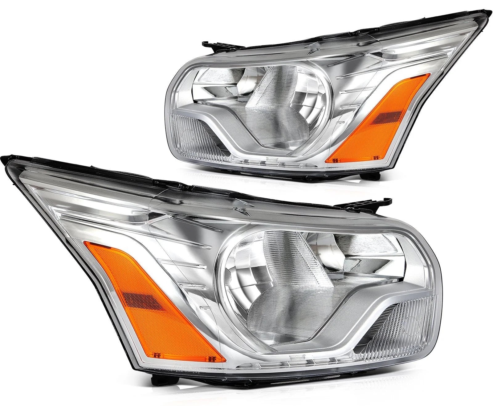 ECCPP Headlights Assembly For Ford Transit 150 250 350 2015-2023 Pair Chrome 6B93BC-57 [4]