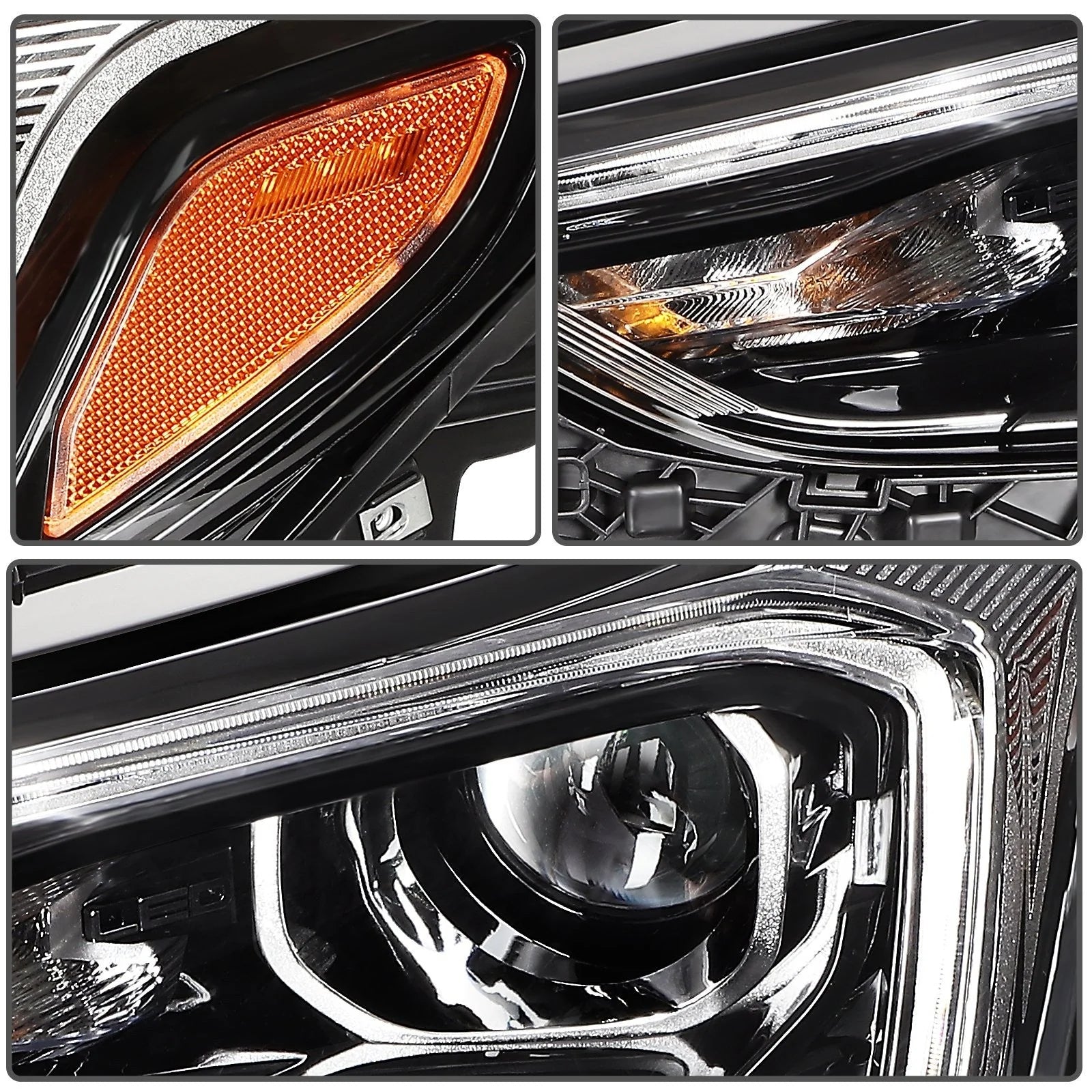 ECCPP Headlights Assembly For GMC Terrain 2018-2021 Pair Kit Black Amber 6B93BC-57 [5]