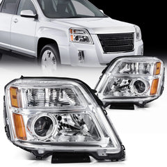 ECCPP Headlights Assembly For GMC Terrain 2.4L 3.6L 2016-2017 Pair Chrome Amber 6B93BC-57 [1]