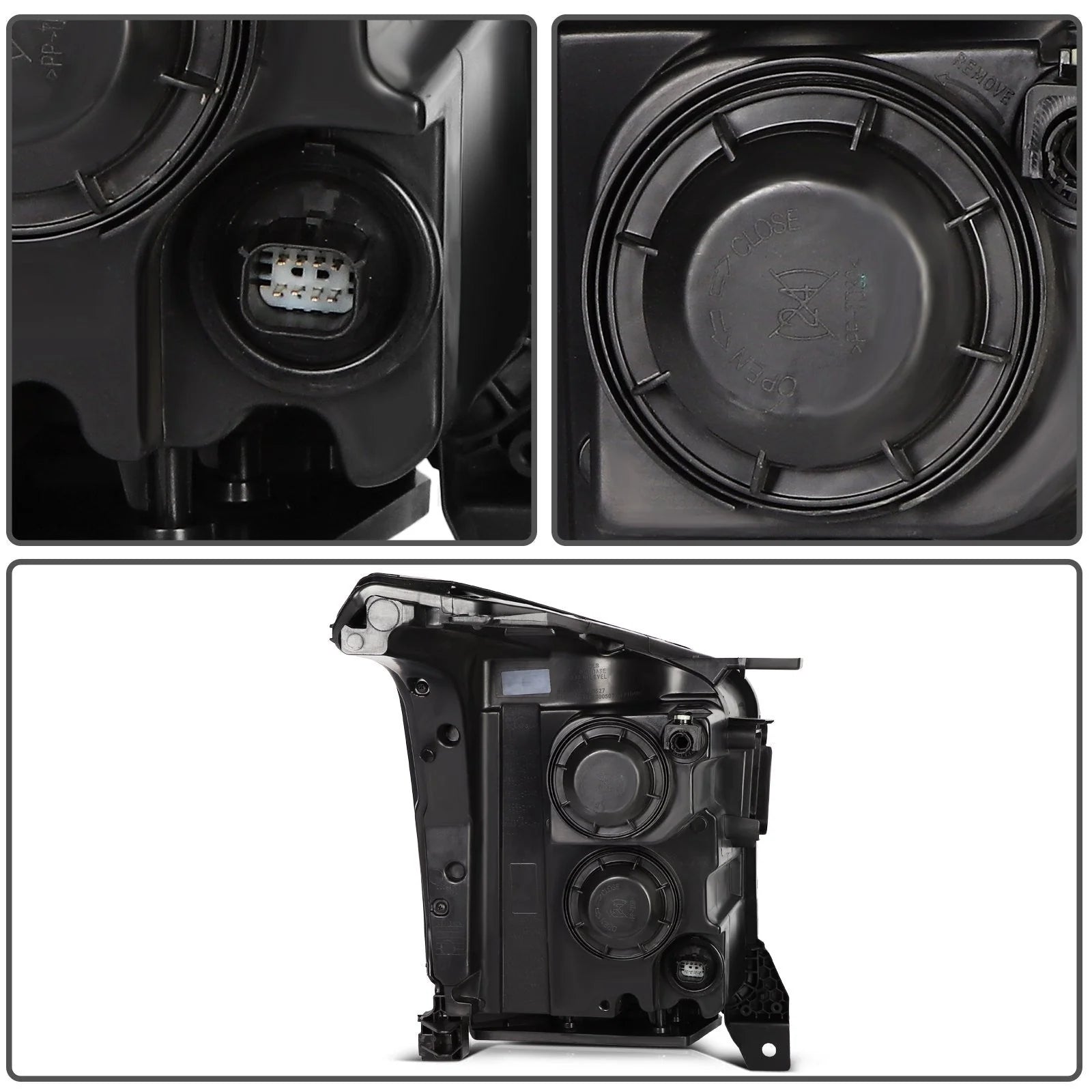 ECCPP Headlights Assembly For GMC Yukon 5.3L 6.2L 2015-2017 Pair Kit Black Amber 6B93BC-57 [9]