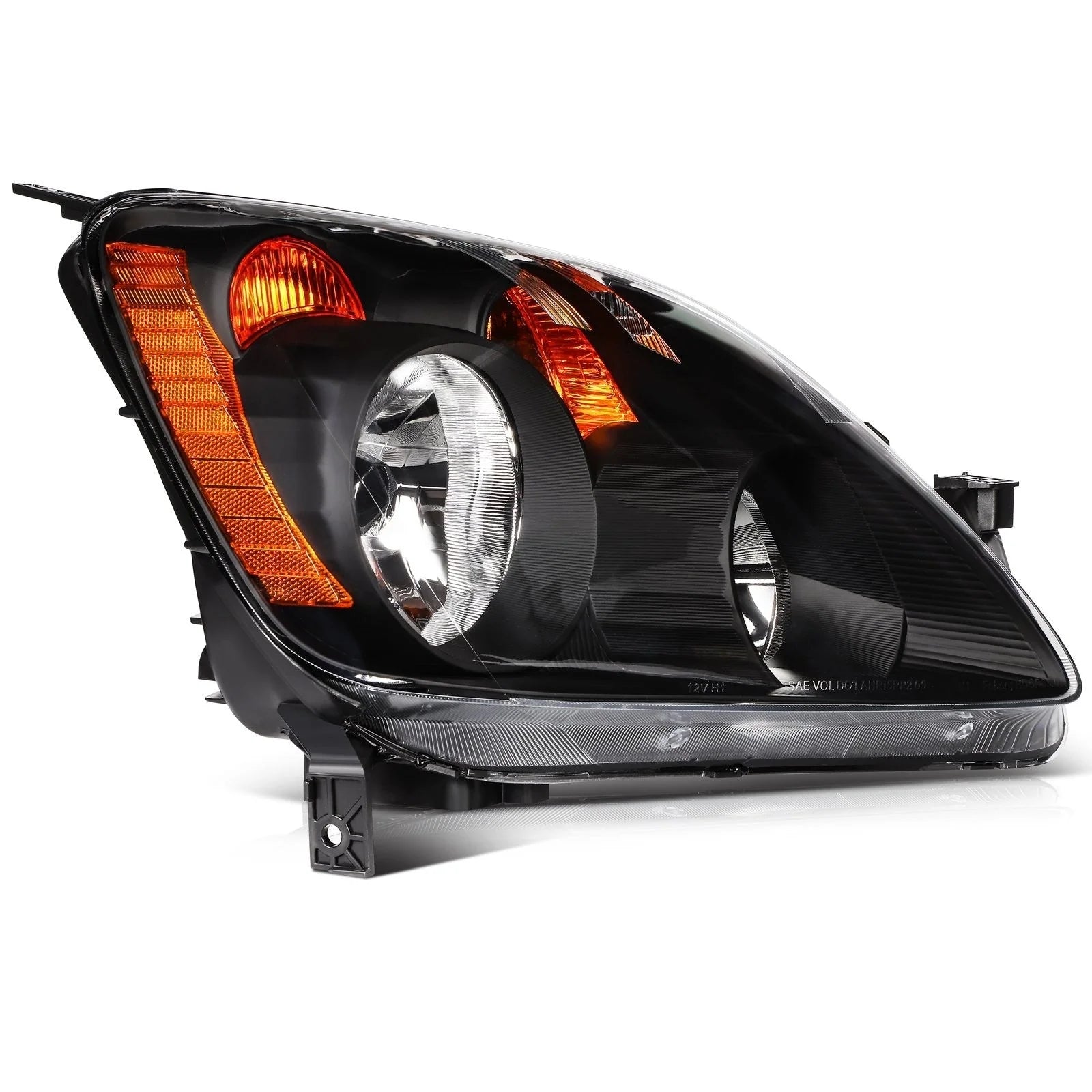 ECCPP Headlights Assembly For Honda CR-V CRV 2.4L 2005-2006 Pair Kit Black Amber KOEEP [7]