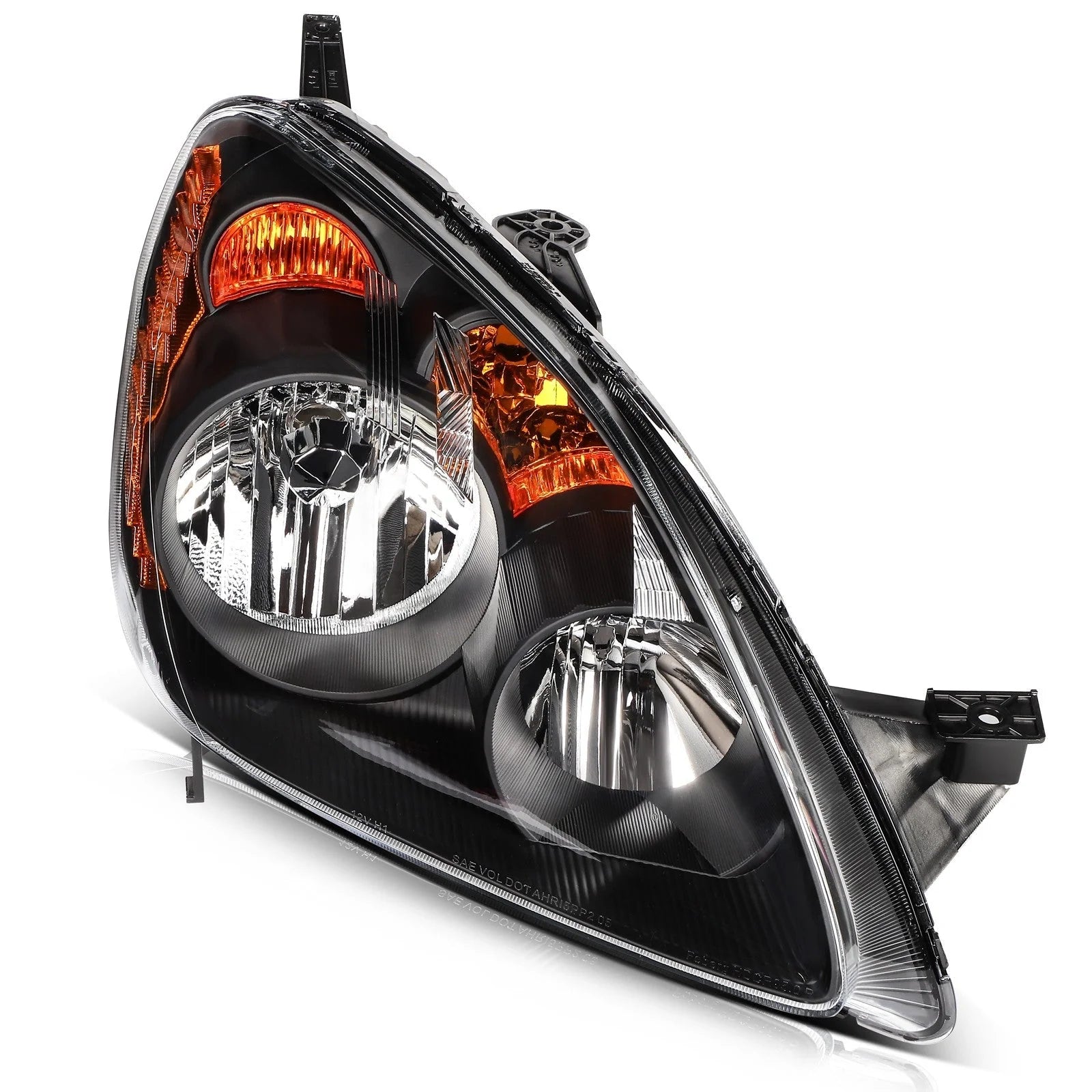 ECCPP Headlights Assembly For Honda CR-V CRV 2.4L 2005-2006 Pair Kit Black Amber KOEEP [8]