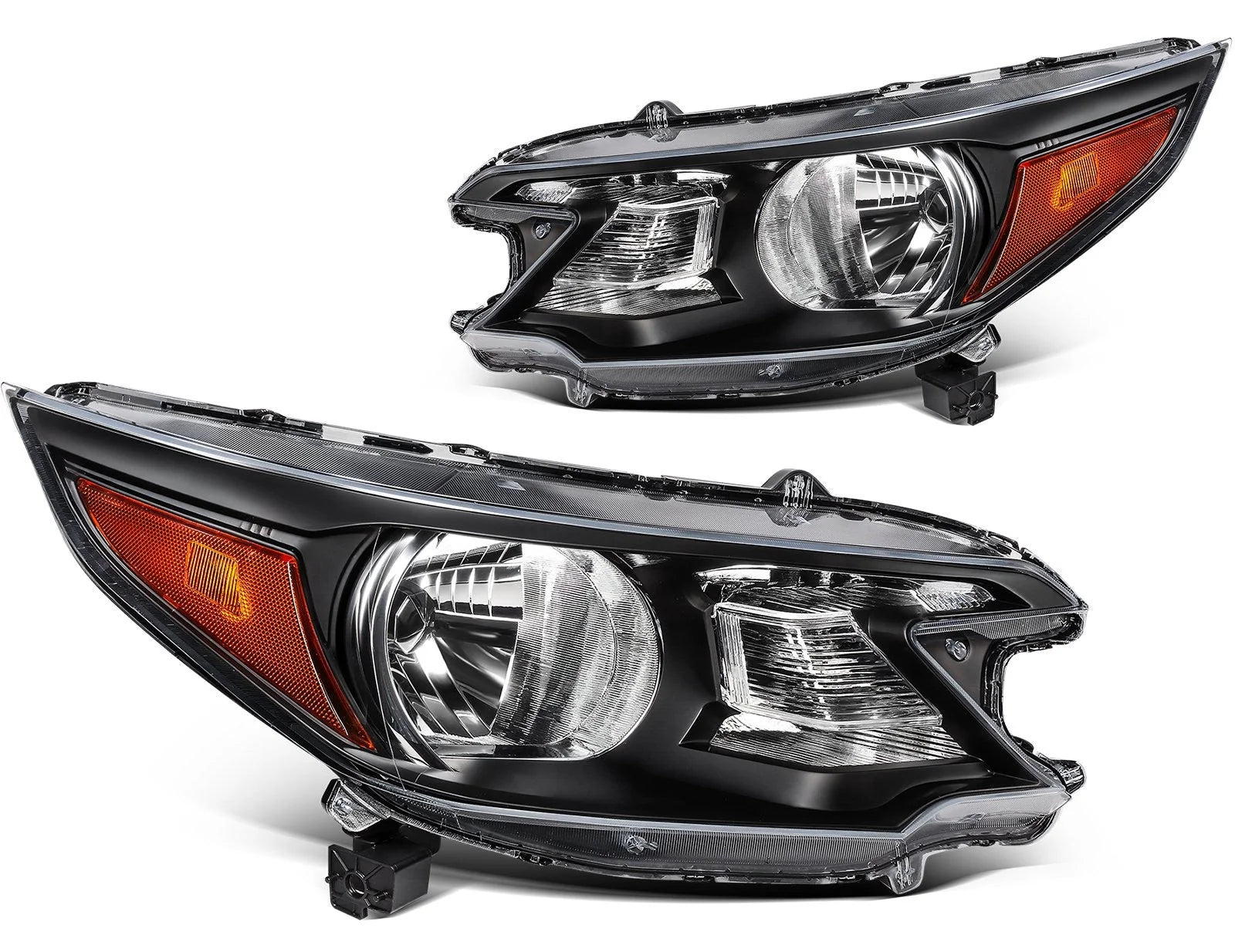 ECCPP Headlights Assembly For Honda CR-V CRV 2.4L 2012-2014 Pair Kit Black Amber 6B93BC-57 [1]
