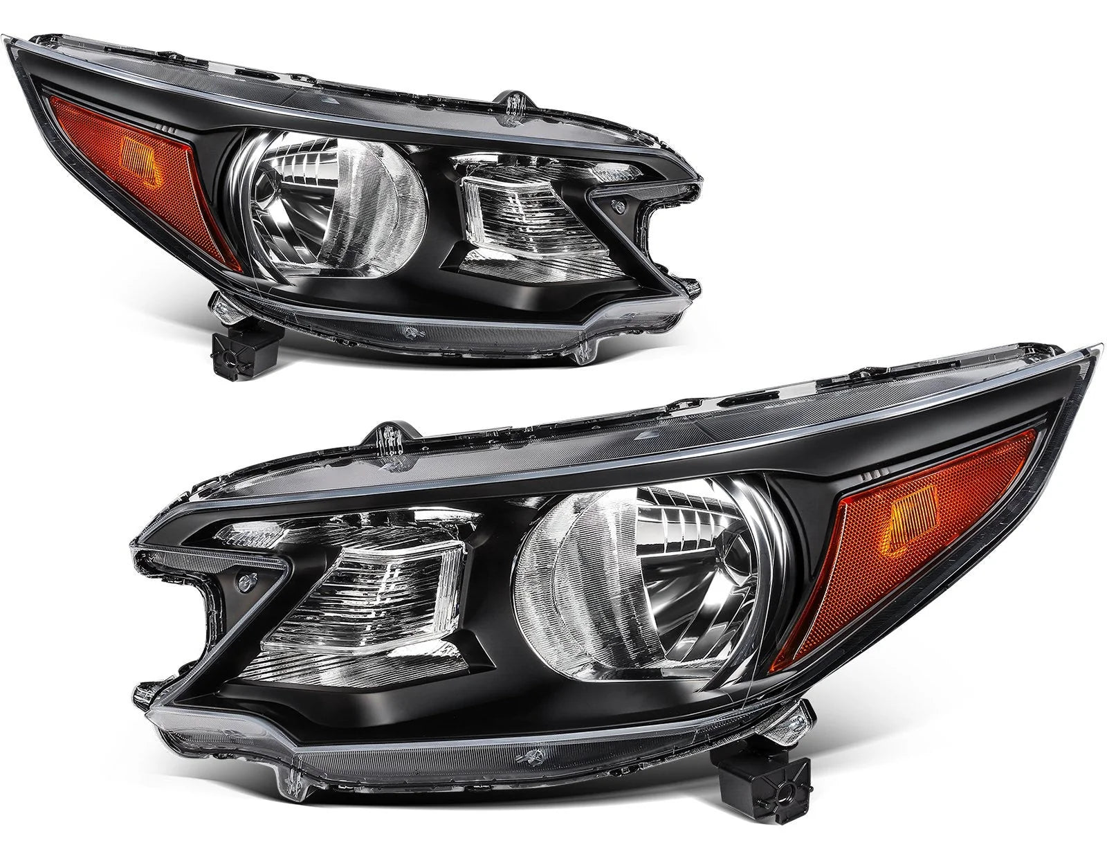 ECCPP Headlights Assembly For Honda CR-V CRV 2.4L 2012-2014 Pair Kit Black Amber 6B93BC-57 [4]
