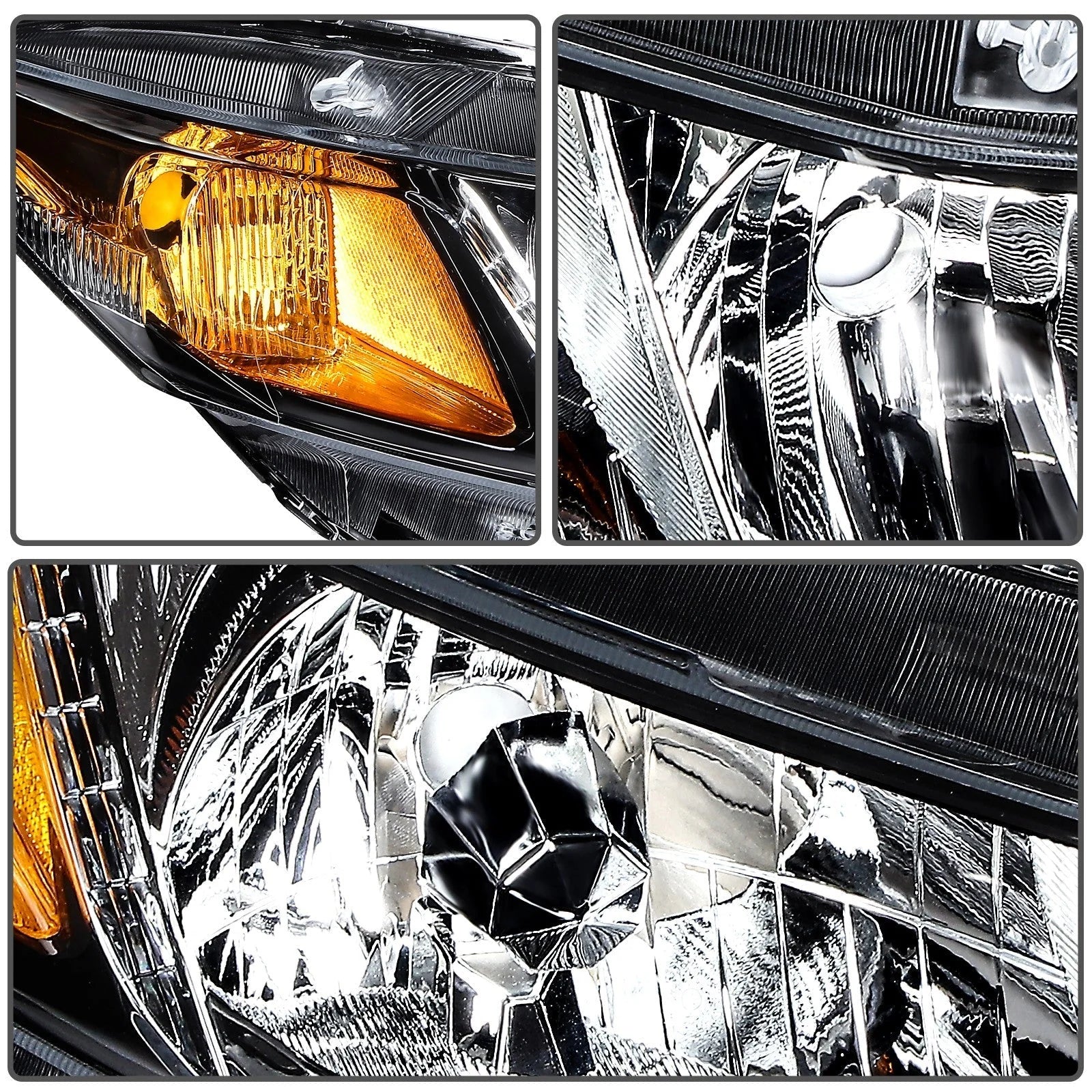 ECCPP Headlights Assembly For Honda Civic 1.5L 1.8L 2.4L 2012-2015 Pair Black 6B93BC-57 [10]