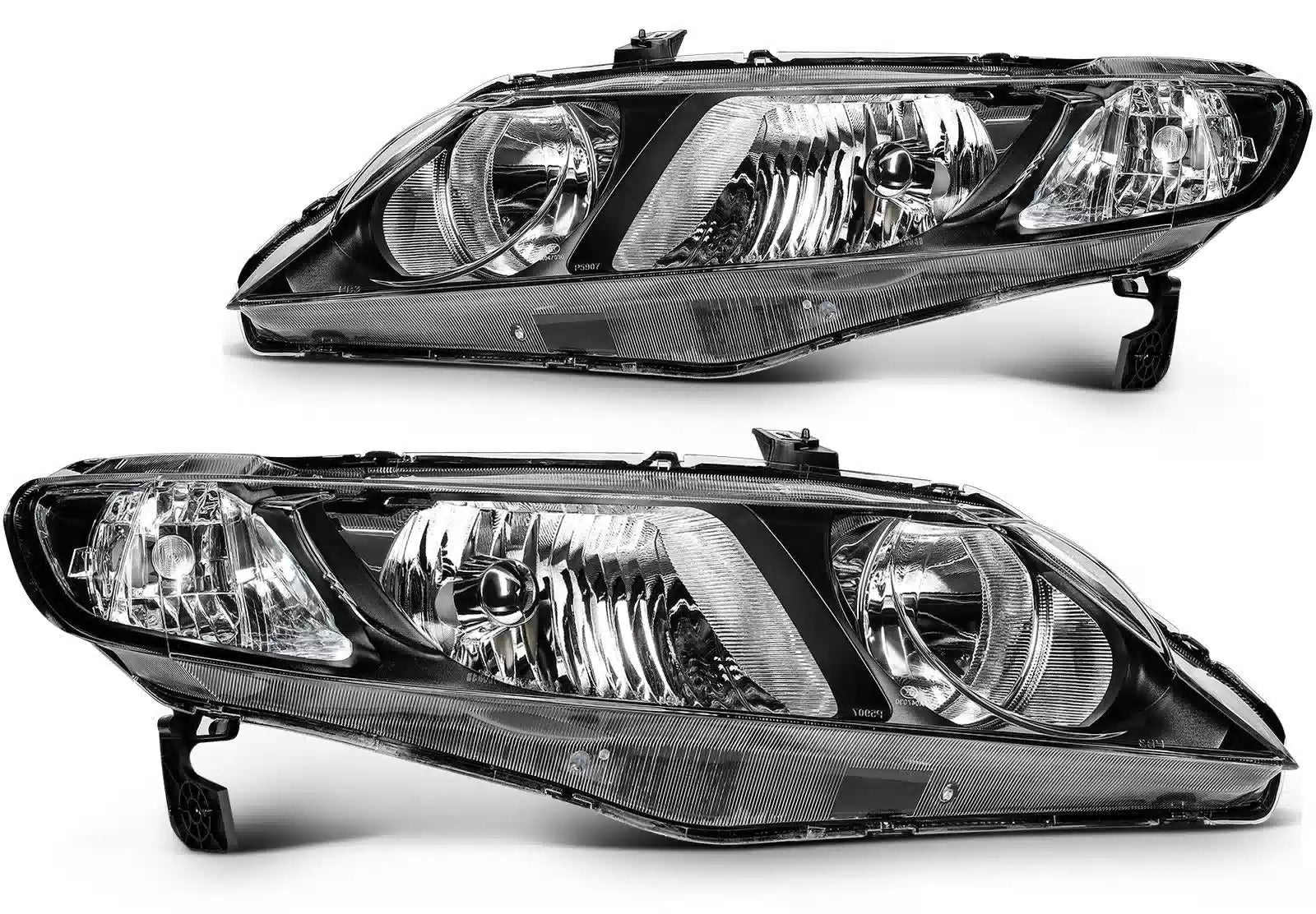ECCPP Headlights Assembly For Honda Civic 1.8L 2.0L 2006-2011 Pair Kit Black 6B93BC-57 [1]