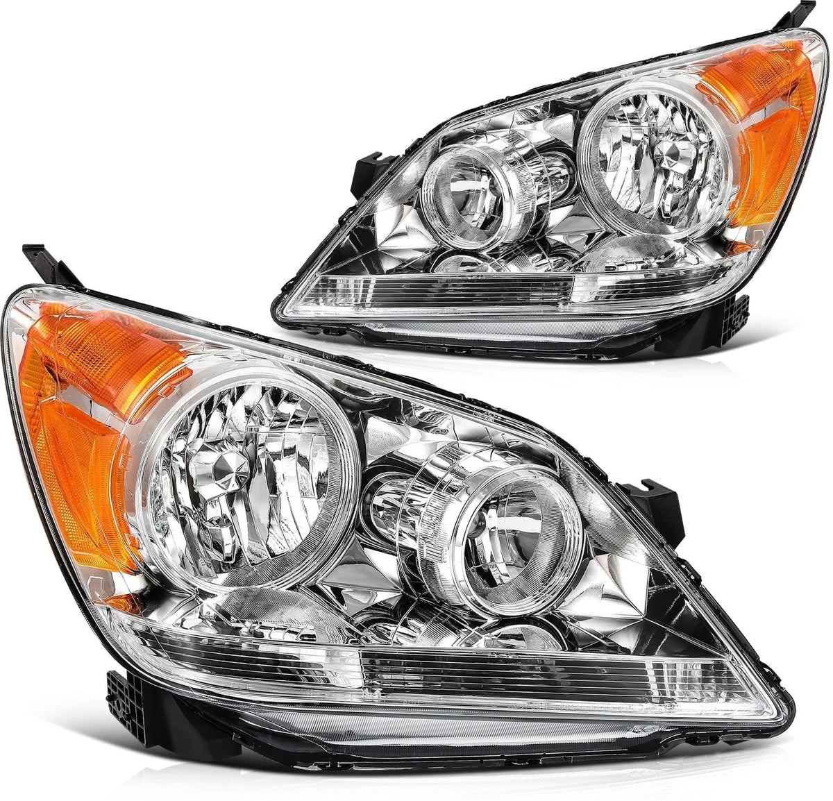 ECCPP Headlights Assembly For Honda Odyssey 3.5L 2005-2007 Pair Kit Chrome Amber KOEEP [1]