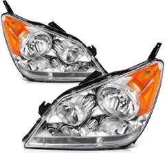 ECCPP Headlights Assembly For Honda Odyssey 3.5L 2005-2007 Pair Kit Chrome Amber KOEEP [2]