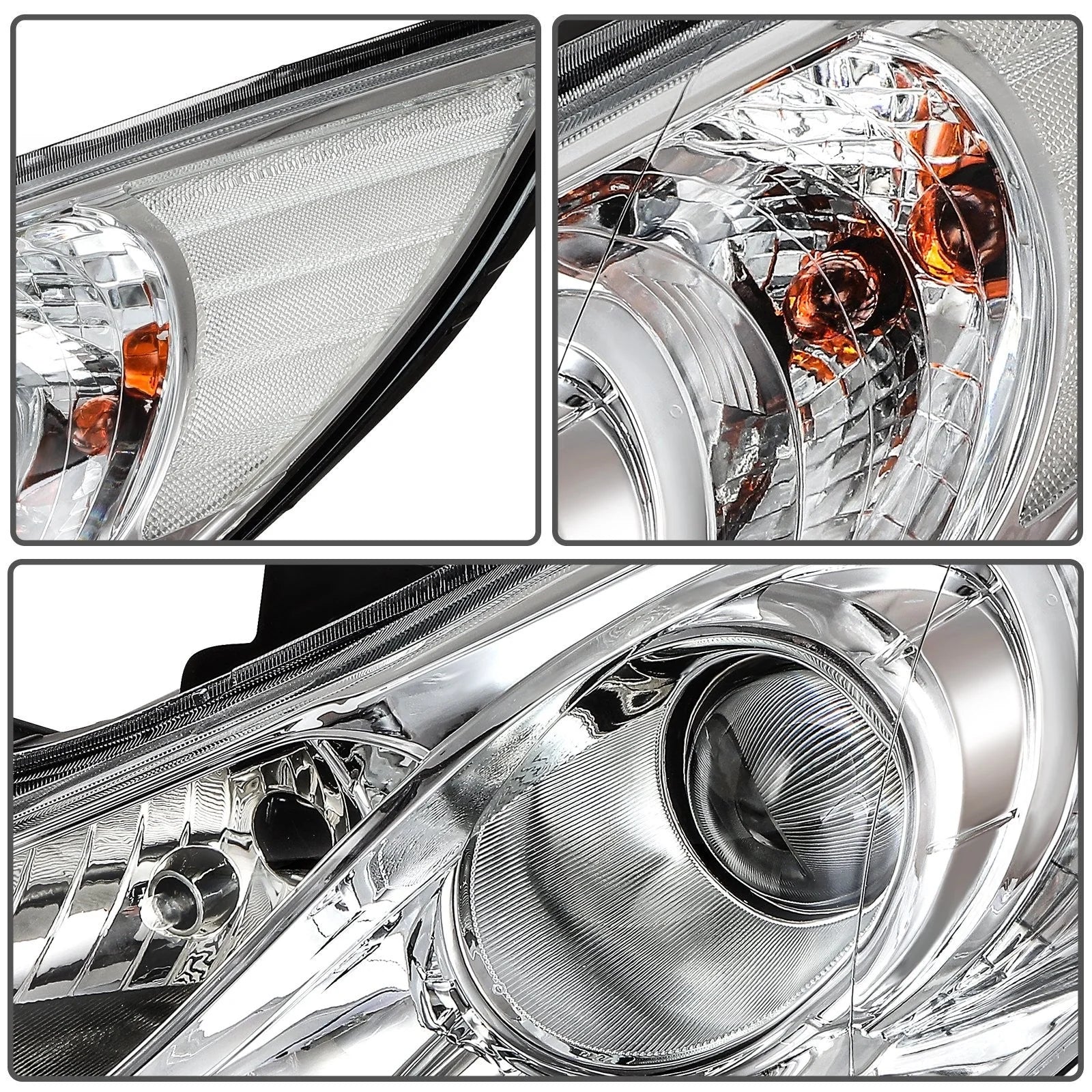 ECCPP Headlights Assembly For Hyundai Sonata 2.0L 2.4L 2011-2014 Pair Chrome 6B93BC-57 [10]