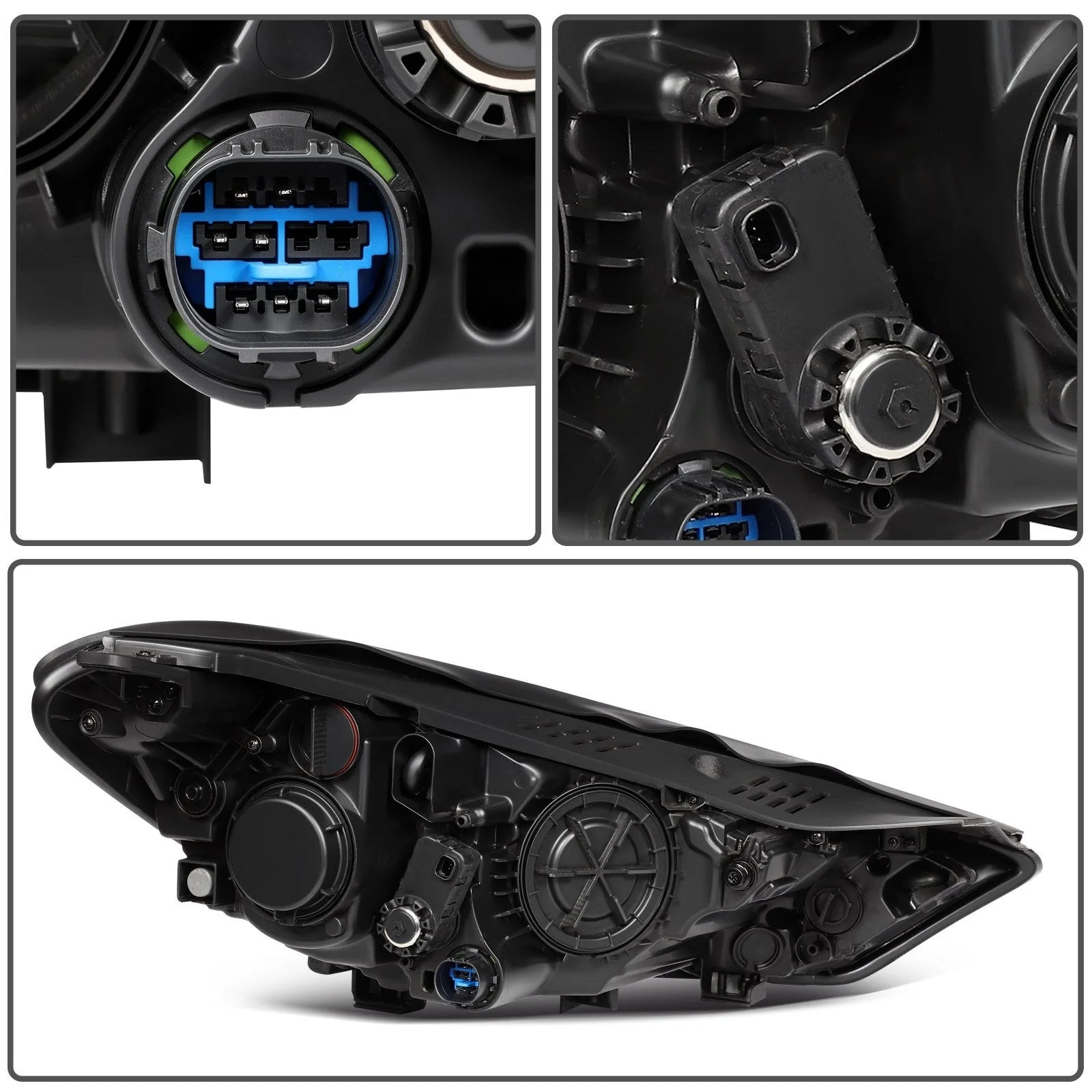 ECCPP Headlights Assembly For Hyundai Tucson 2016-2018 Pair Kit Black Amber 6B93BC-57 [8]