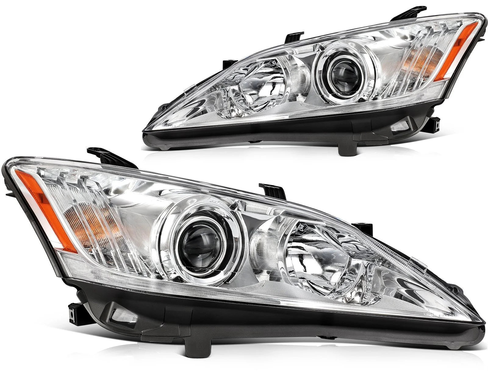ECCPP Headlights Assembly For Lexus ES350 Base 3.5L 2010-2012 Pair Chrome Amber 6B93BC-57 [1]