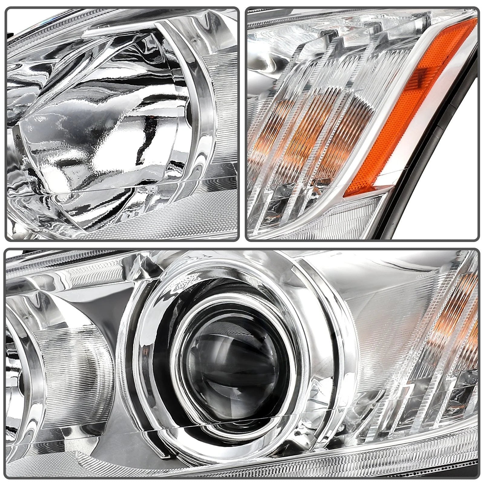 ECCPP Headlights Assembly For Lexus ES350 Base 3.5L 2010-2012 Pair Chrome Amber 6B93BC-57 [10]